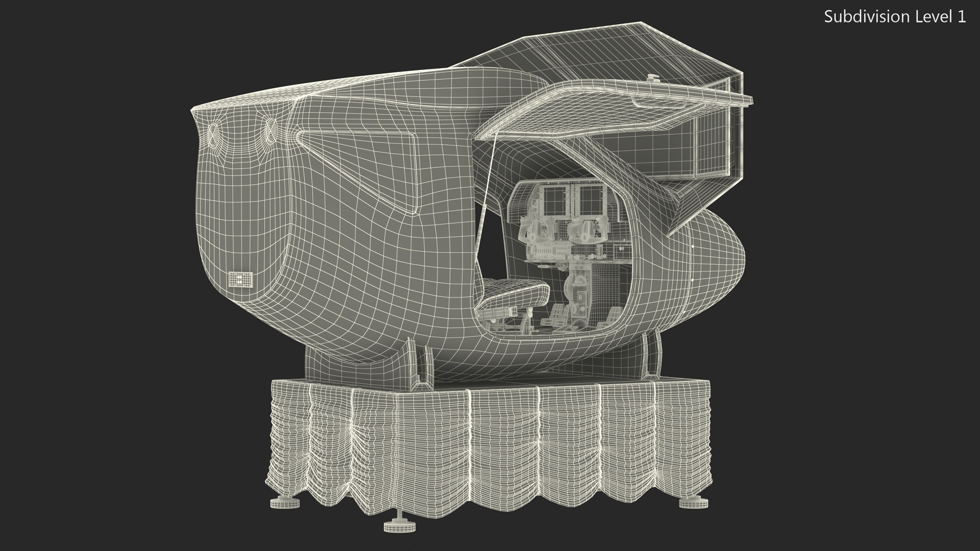 Flight Simulator Sennheiser BOT SC07 Rigged for Maya 3D
