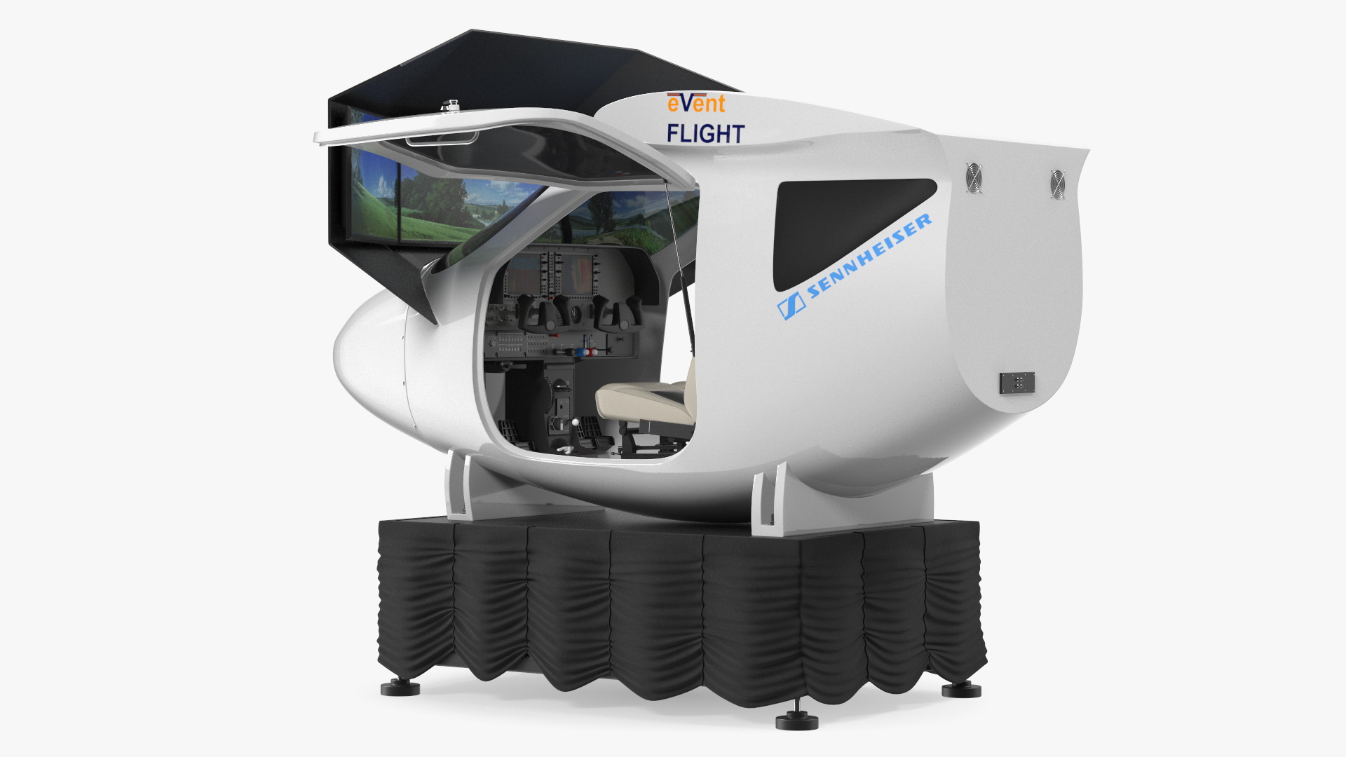 Flight Simulator Sennheiser BOT SC07 Rigged for Maya 3D