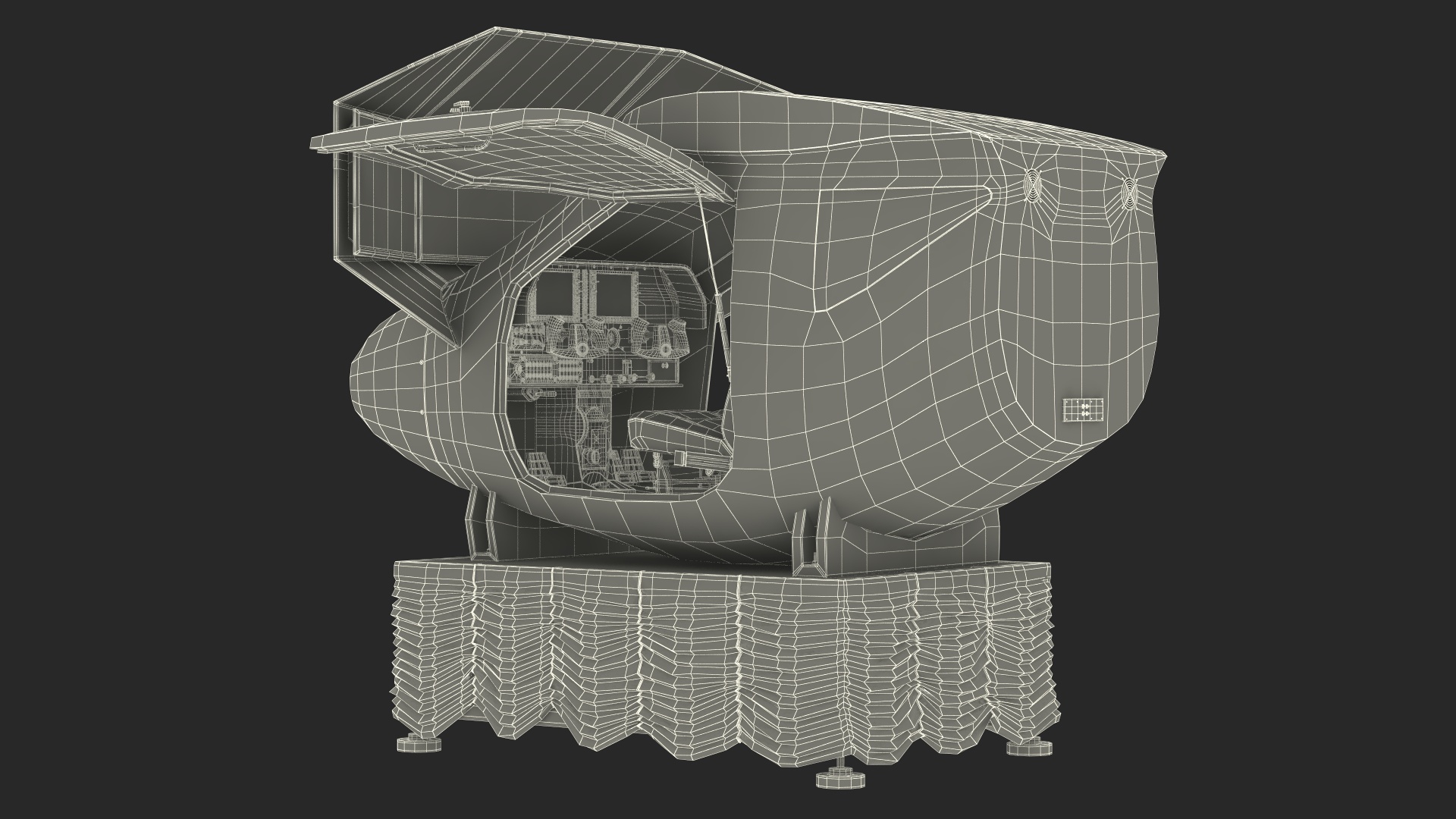 Flight Simulator Sennheiser BOT SC07 Rigged for Maya 3D