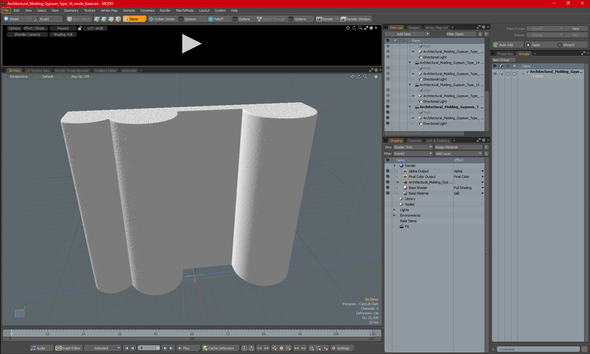 3D Architectural Molding Gypsum Type 16