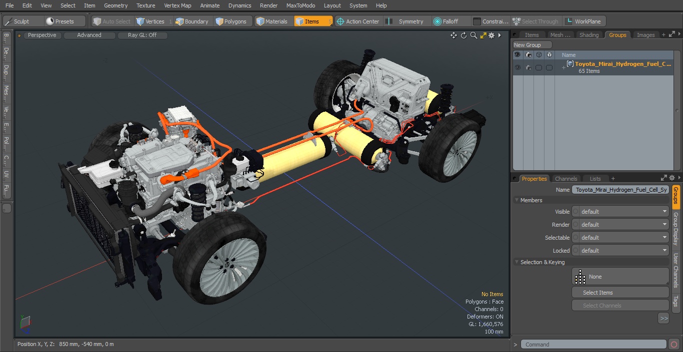 3D Toyota Mirai Hydrogen Fuel Cell System model