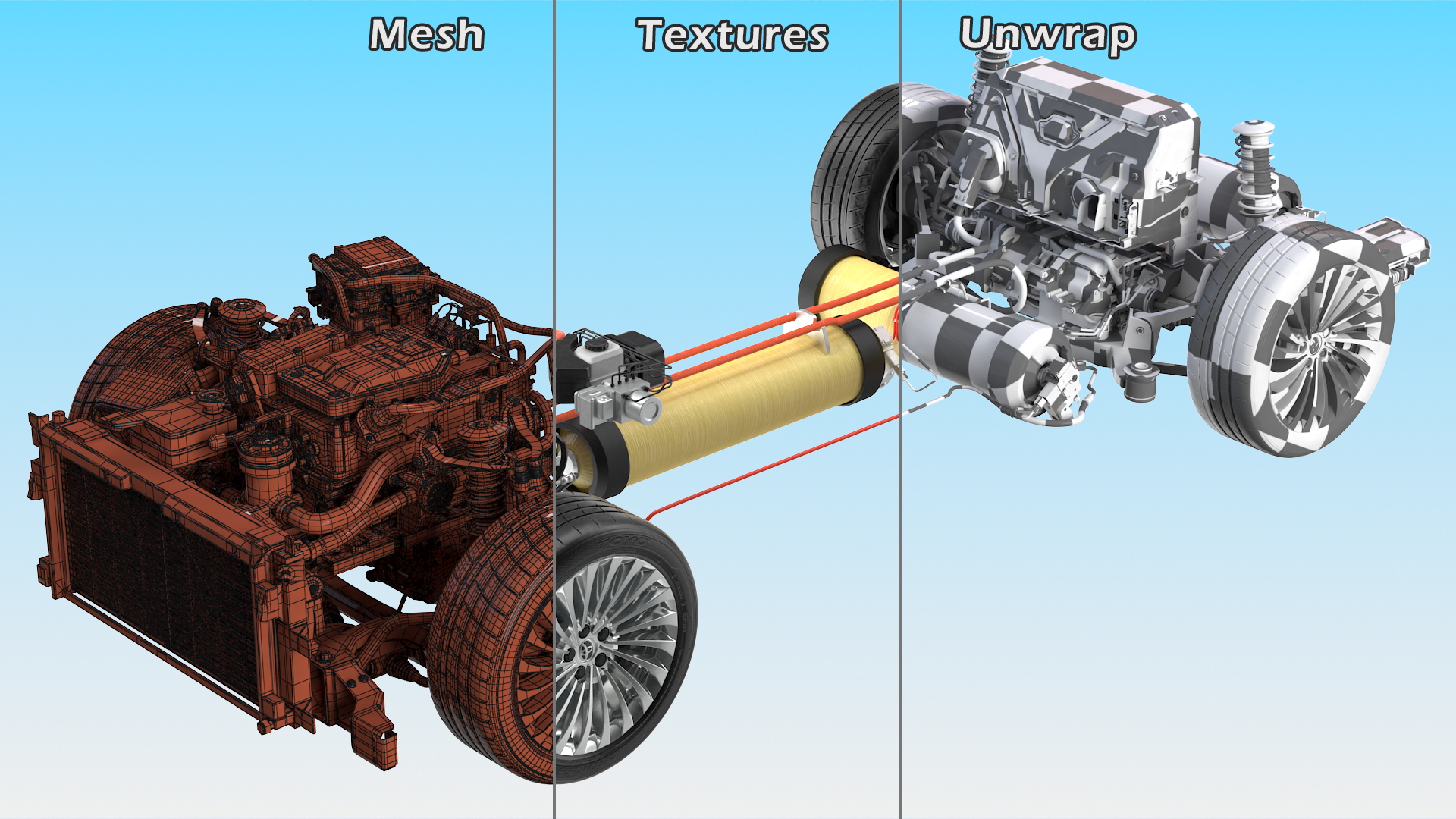 3D Toyota Mirai Hydrogen Fuel Cell System model