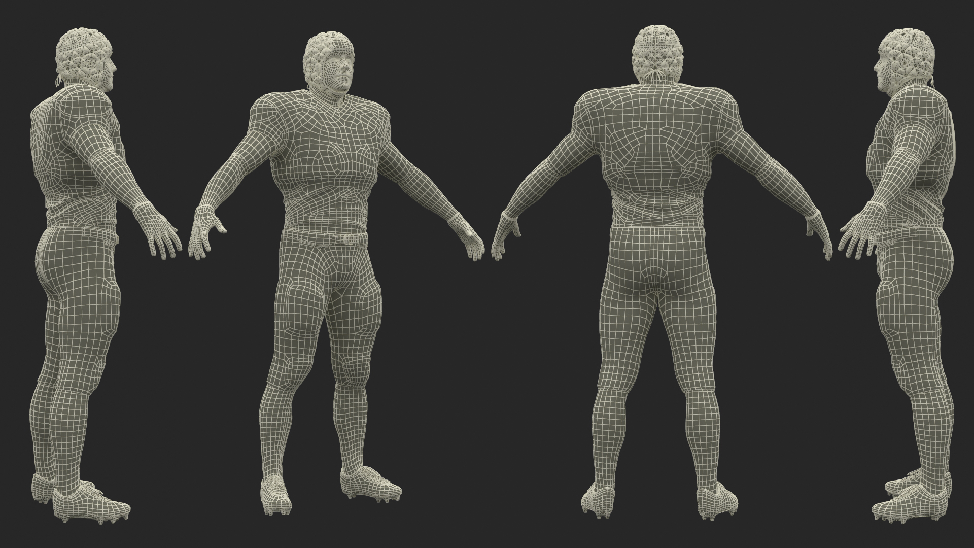 3D Uniform Football Player with Rugby Helmet Headguard A-Pose model