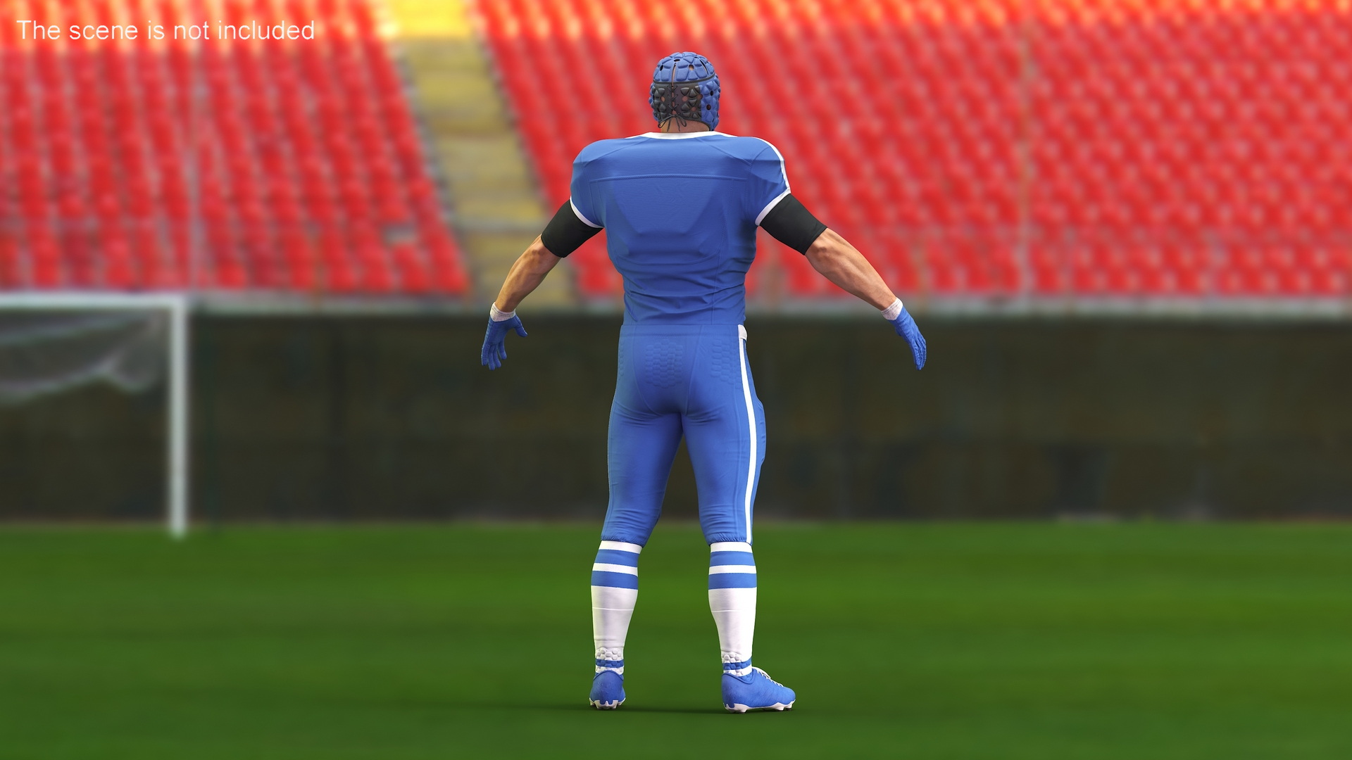 3D Uniform Football Player with Rugby Helmet Headguard A-Pose model