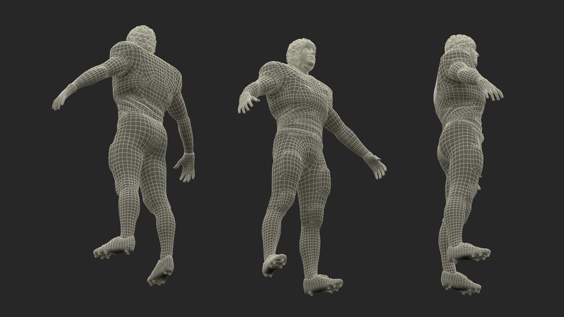 3D Uniform Football Player with Rugby Helmet Headguard A-Pose model