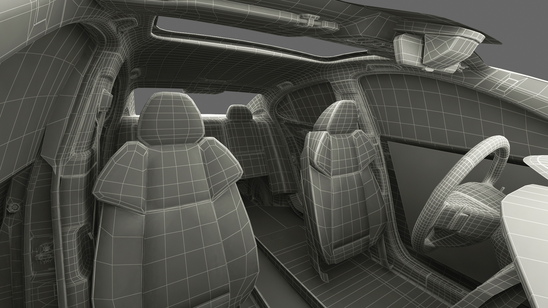 3D Luxury Sedan Generic Simple Interior