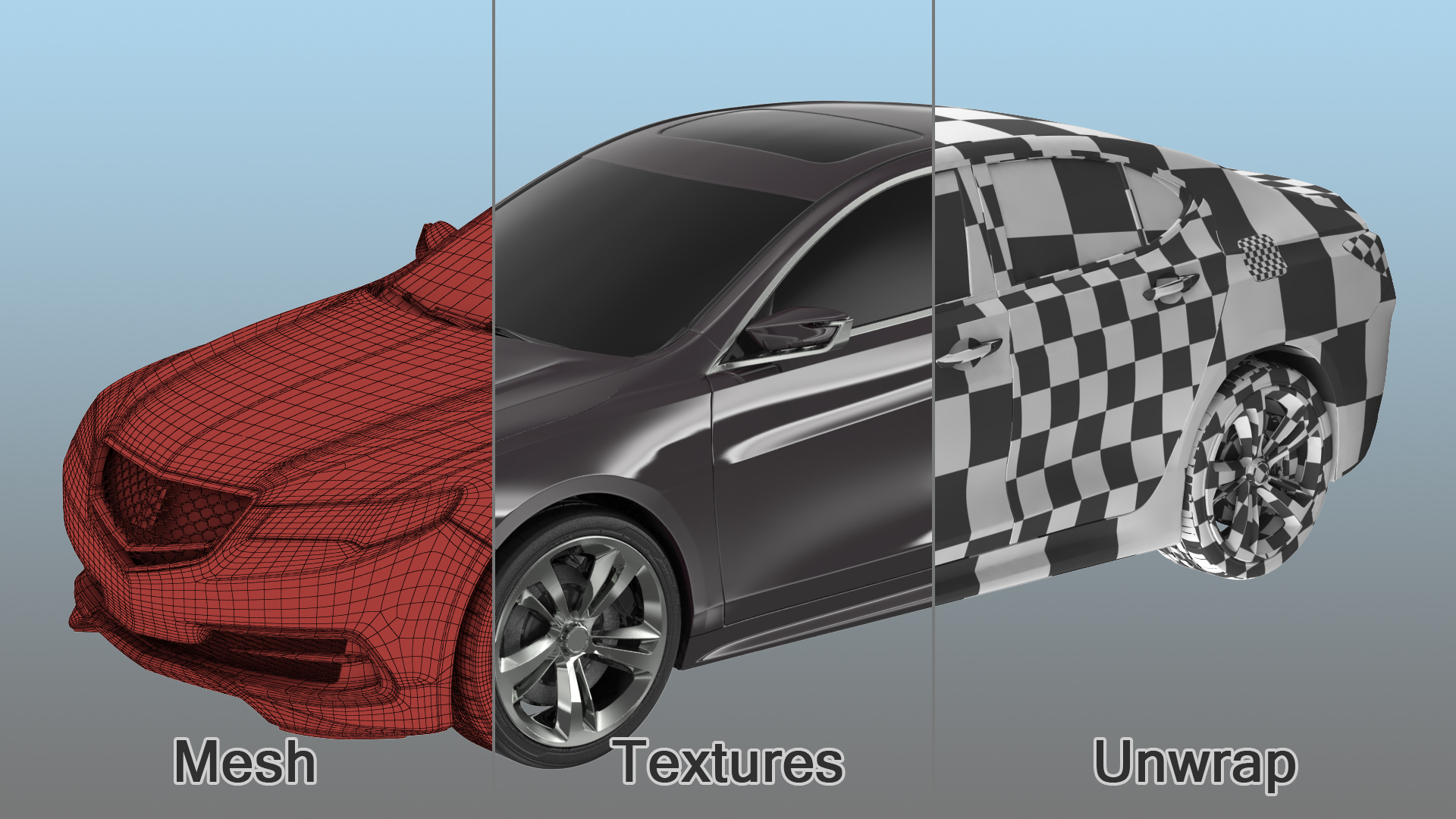 3D Luxury Sedan Generic Simple Interior