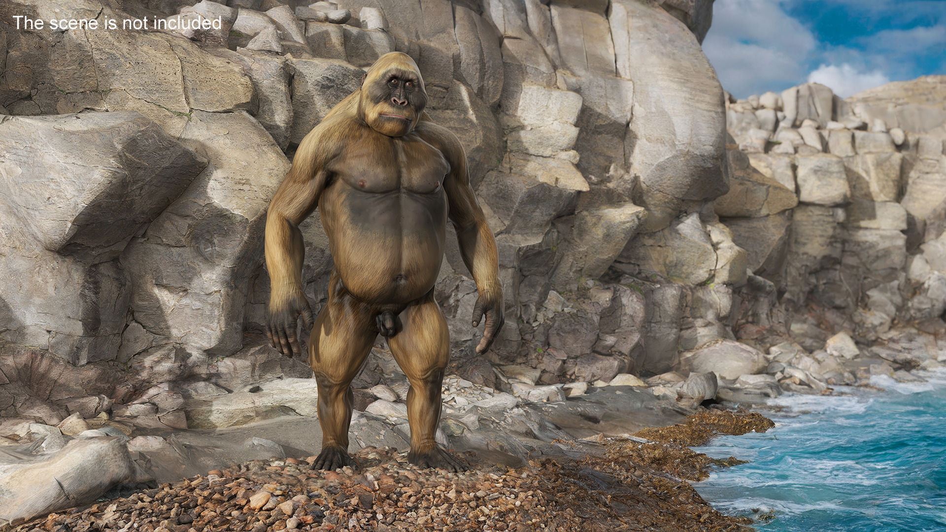 3D model Big Ape Gigantopithecus in Standing Pose
