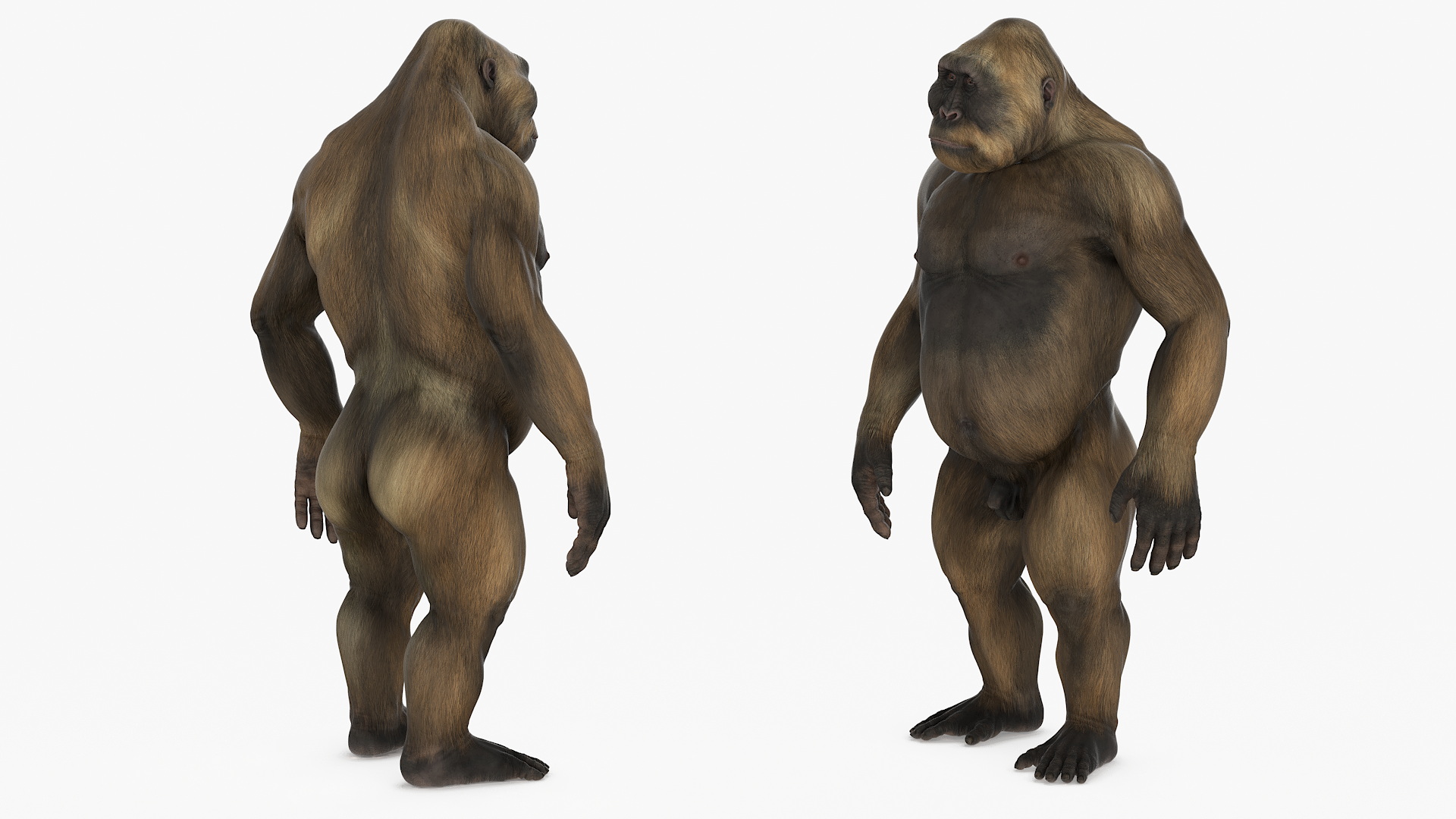 3D model Big Ape Gigantopithecus in Standing Pose