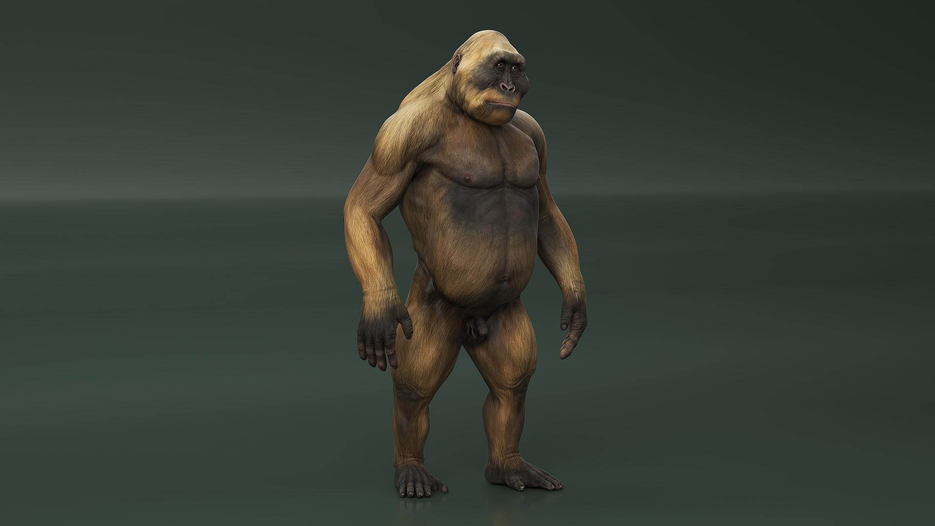 3D model Big Ape Gigantopithecus in Standing Pose