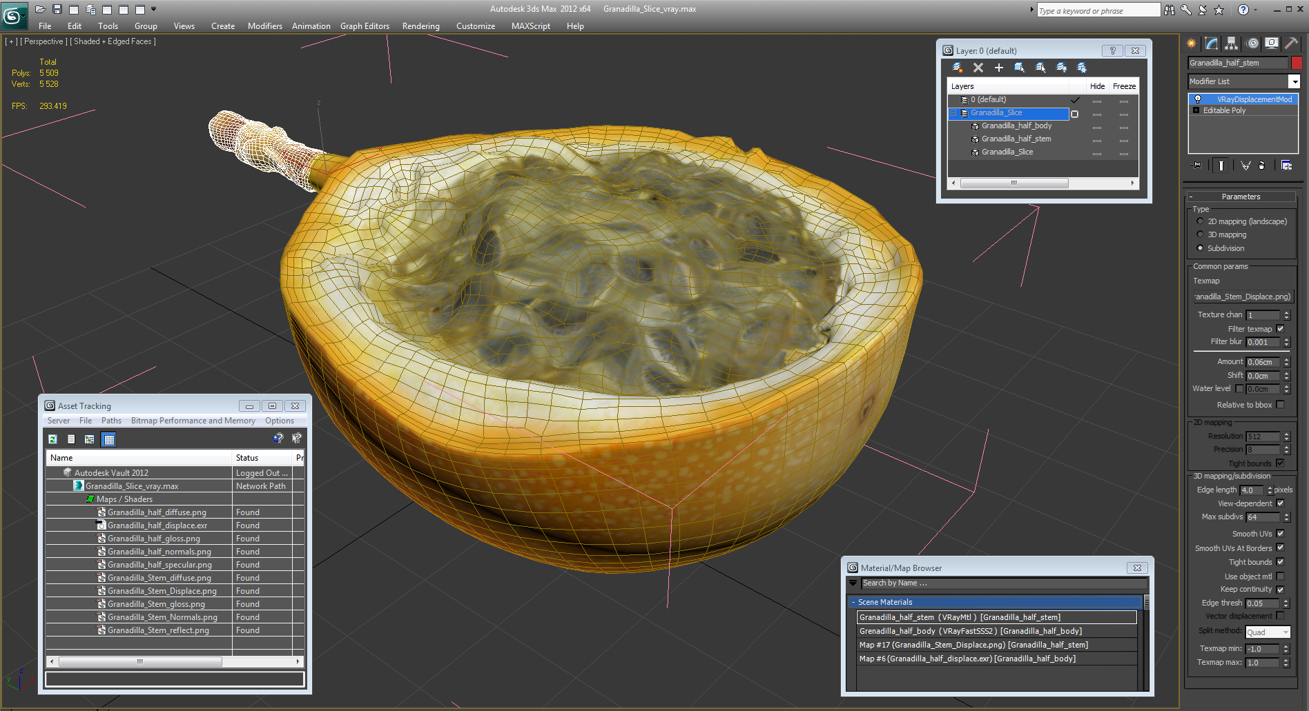 3D Granadilla Slice