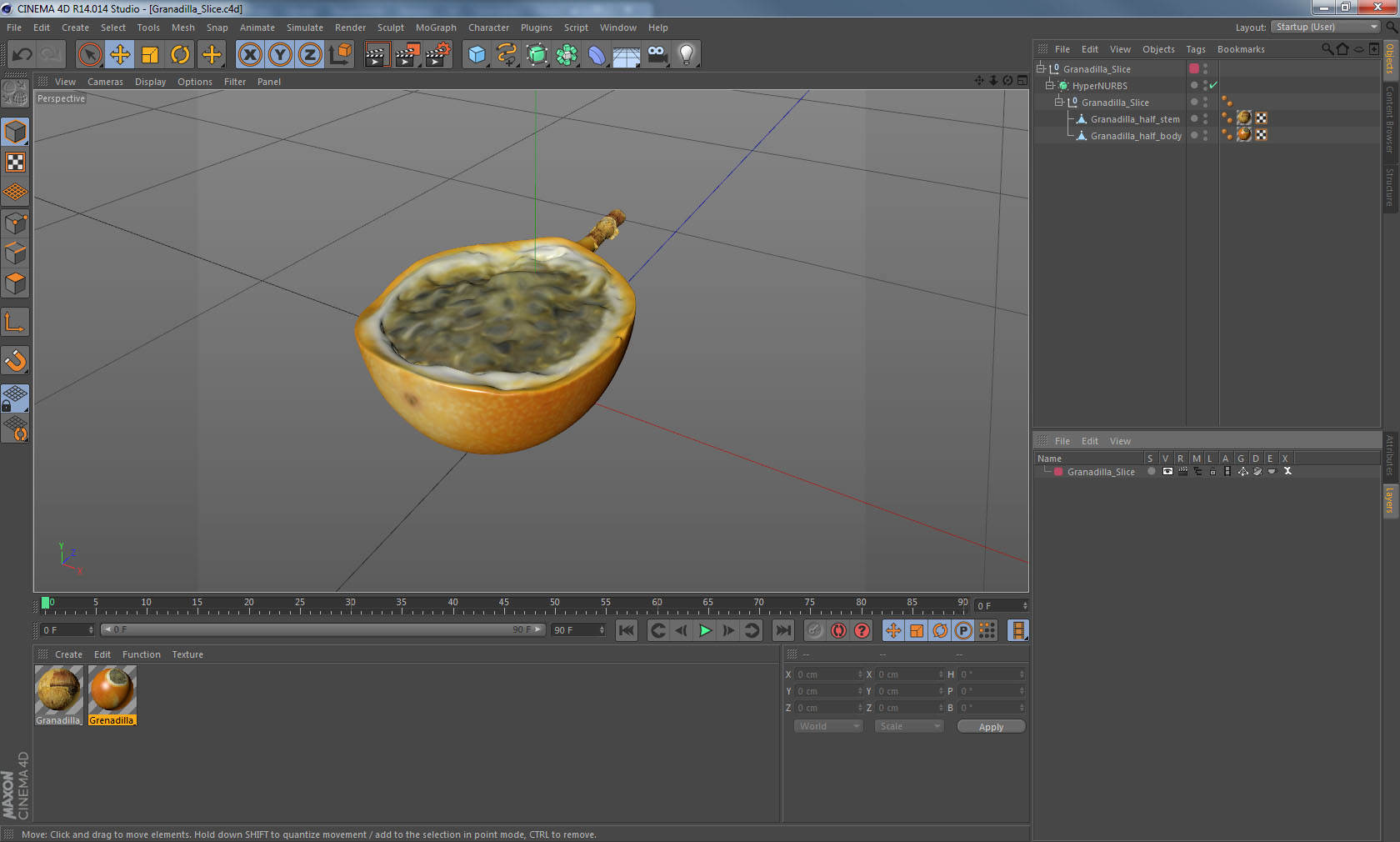 3D Granadilla Slice