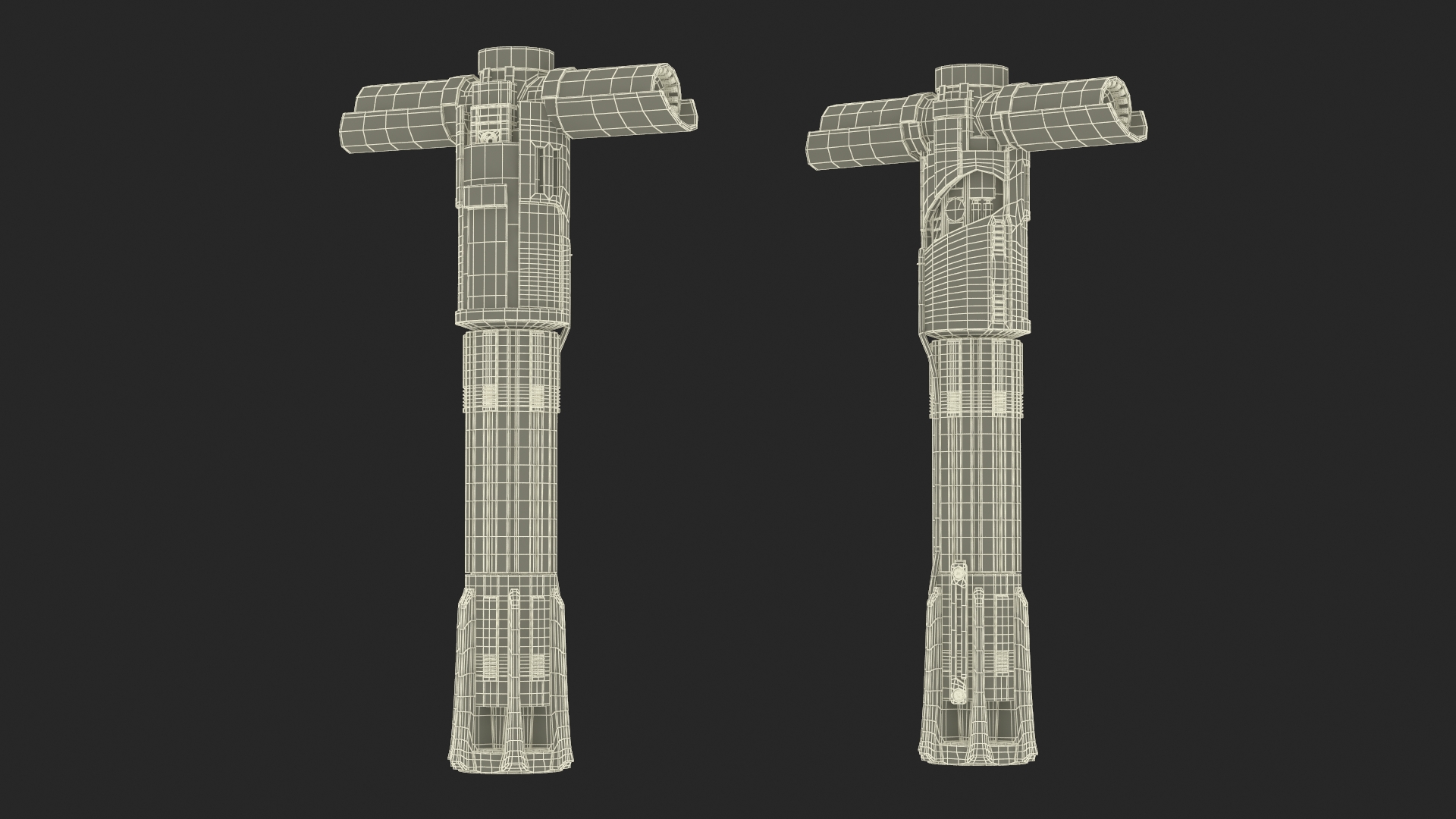 3D model Kylo Rens Crossguard Lightsaber Off