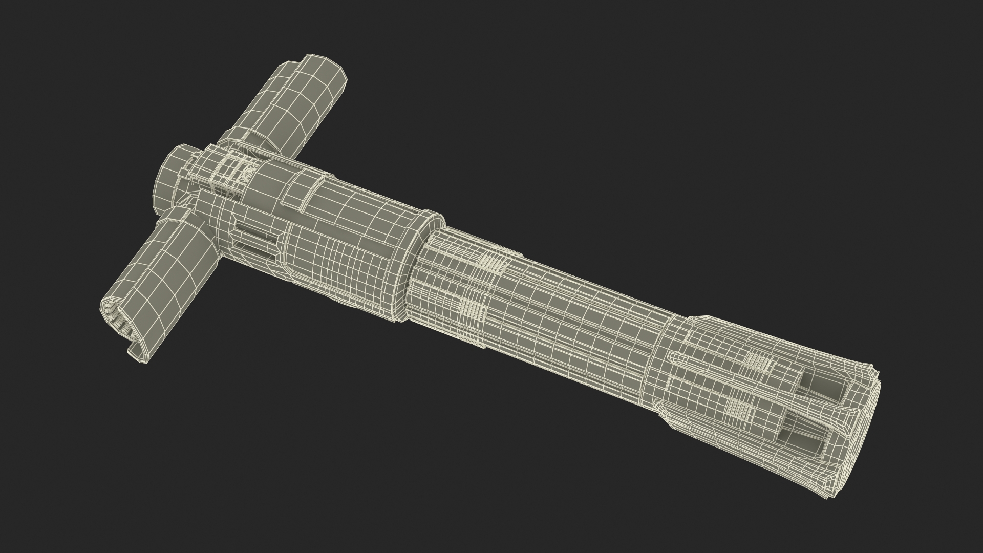 3D model Kylo Rens Crossguard Lightsaber Off
