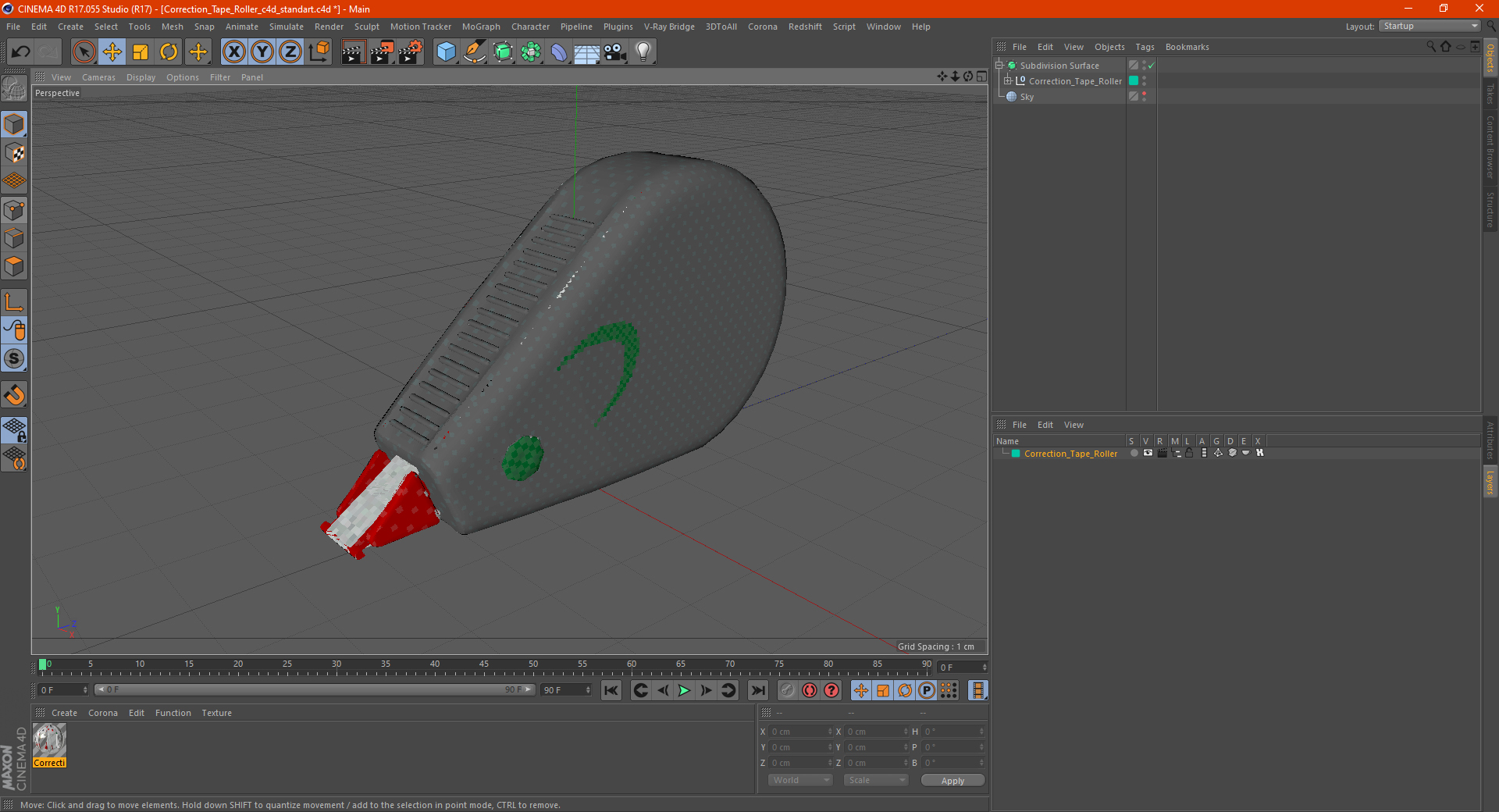 Correction Tape Roller 3D