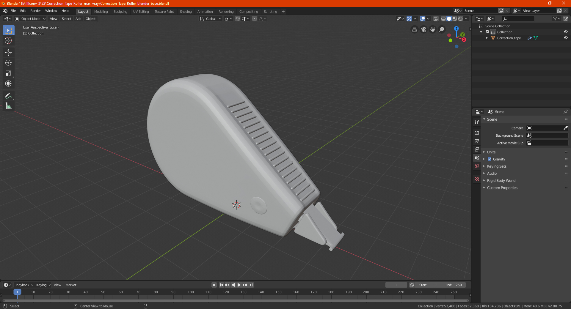 Correction Tape Roller 3D