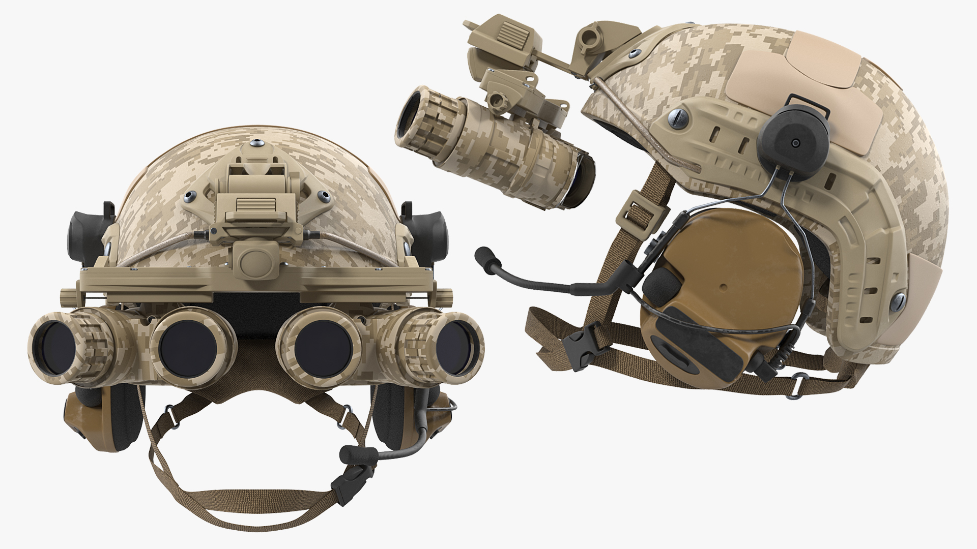 3D Tactical Helmet Digital Camo model
