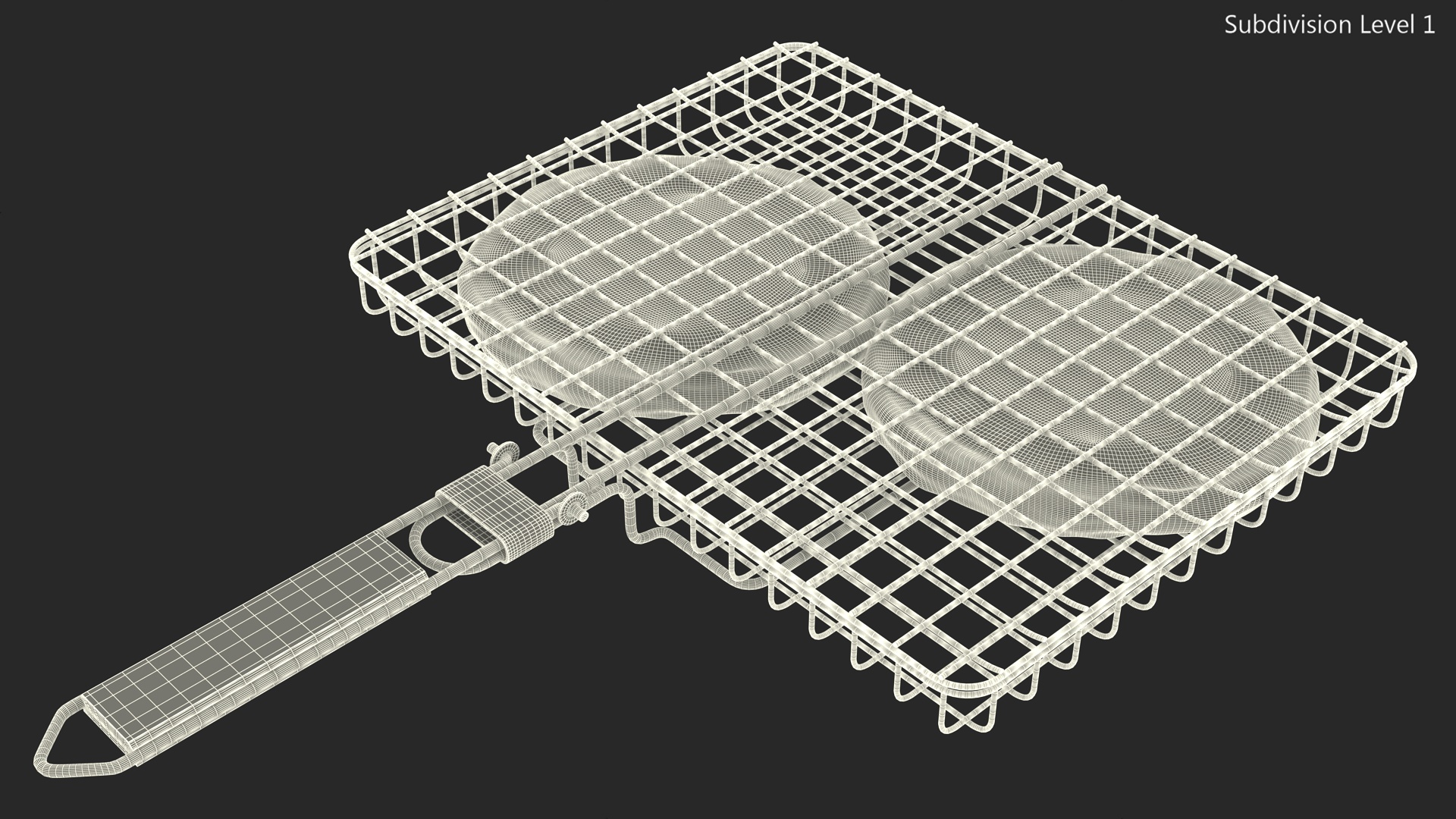 3D BBQ Handle Grill with Burger Patties