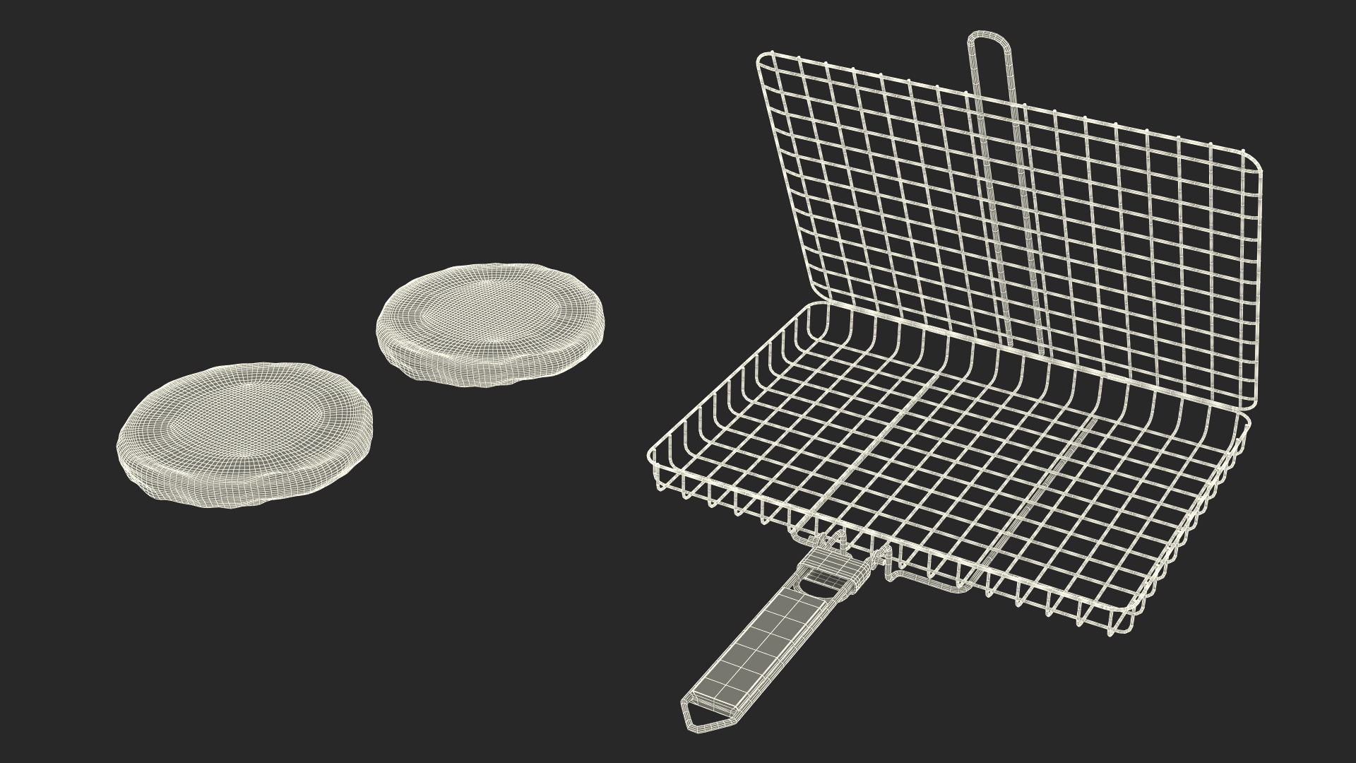 3D BBQ Handle Grill with Burger Patties