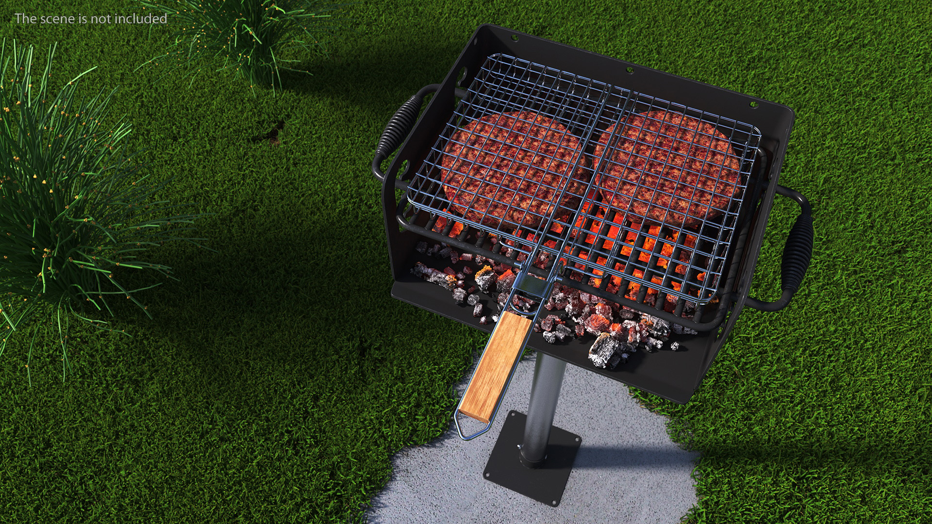 3D BBQ Handle Grill with Burger Patties