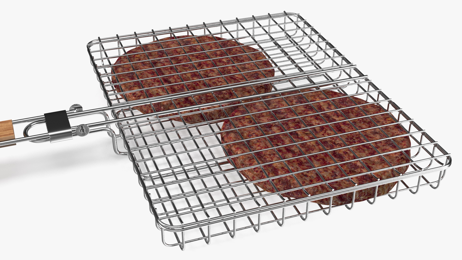3D BBQ Handle Grill with Burger Patties