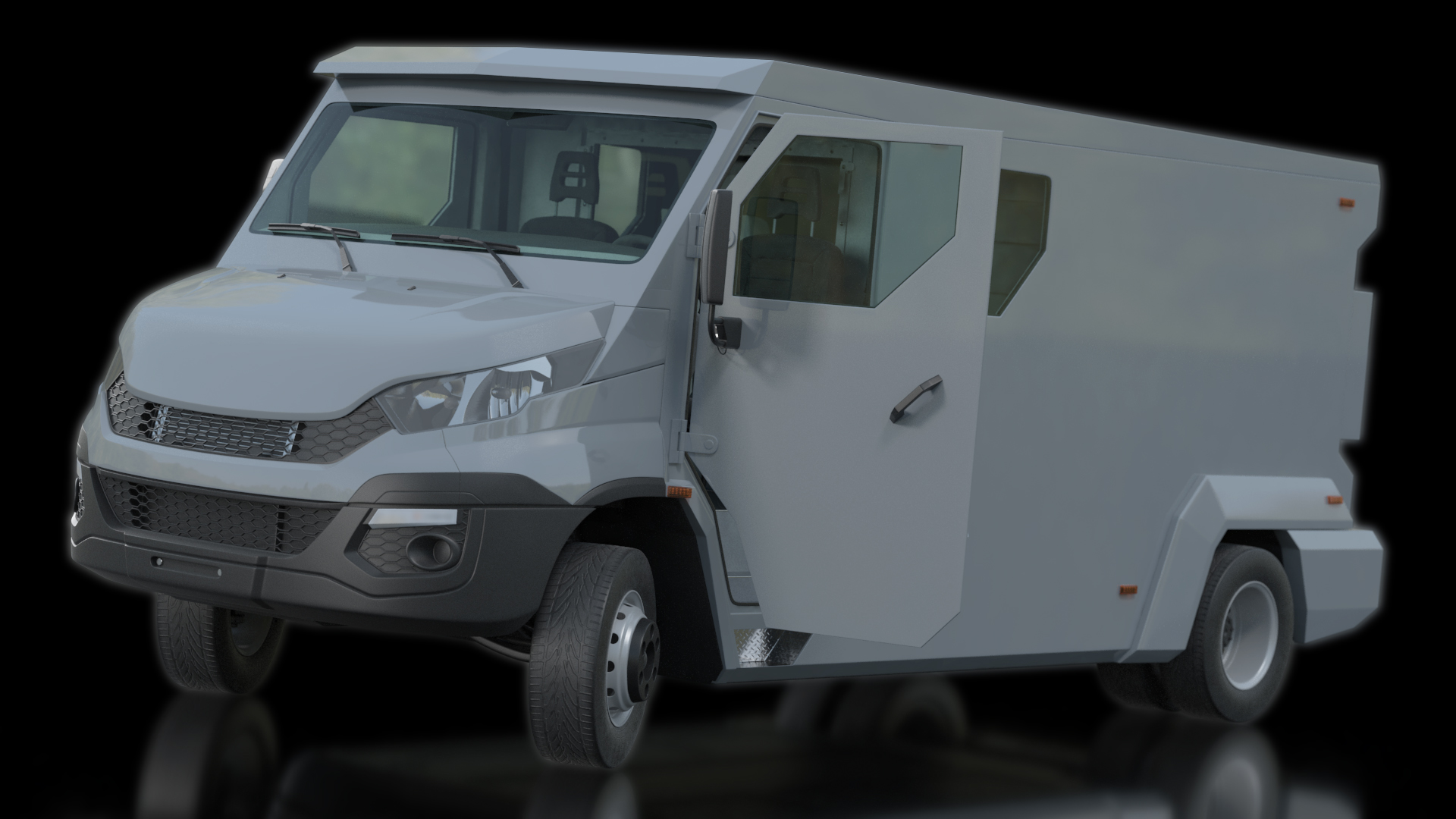 3D Armored Cash Transport Car Rigged model