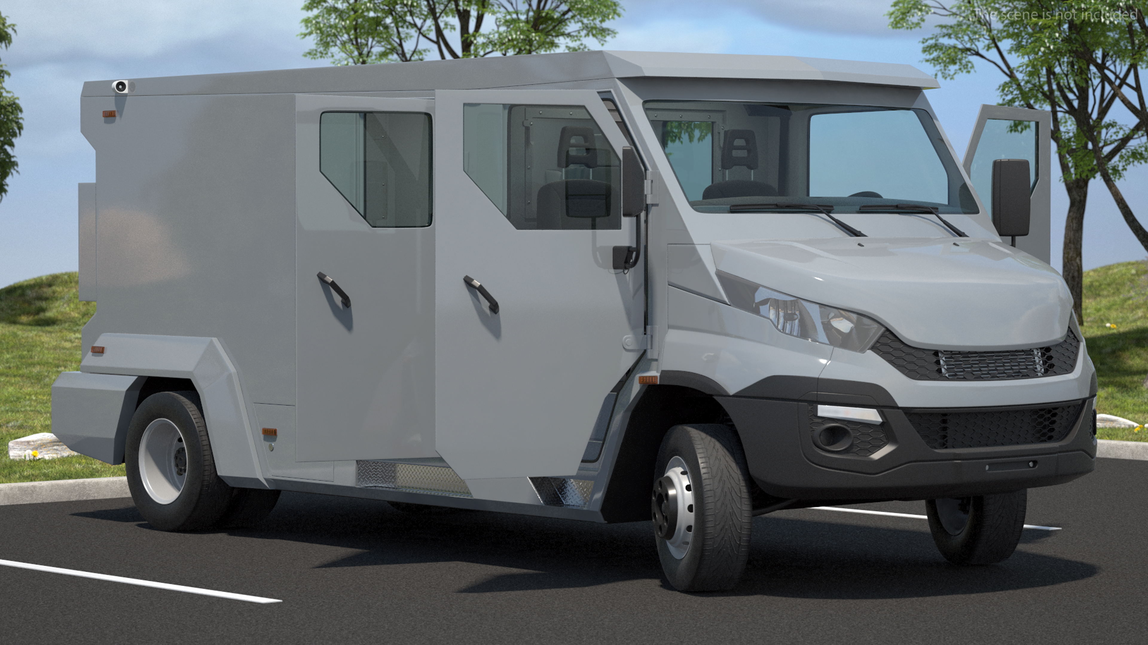 3D Armored Cash Transport Car Rigged model