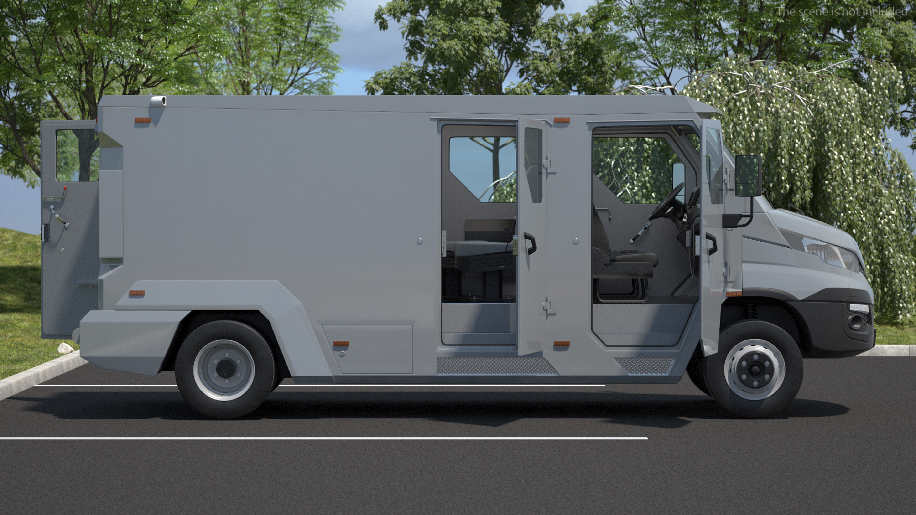 3D Armored Cash Transport Car Rigged model