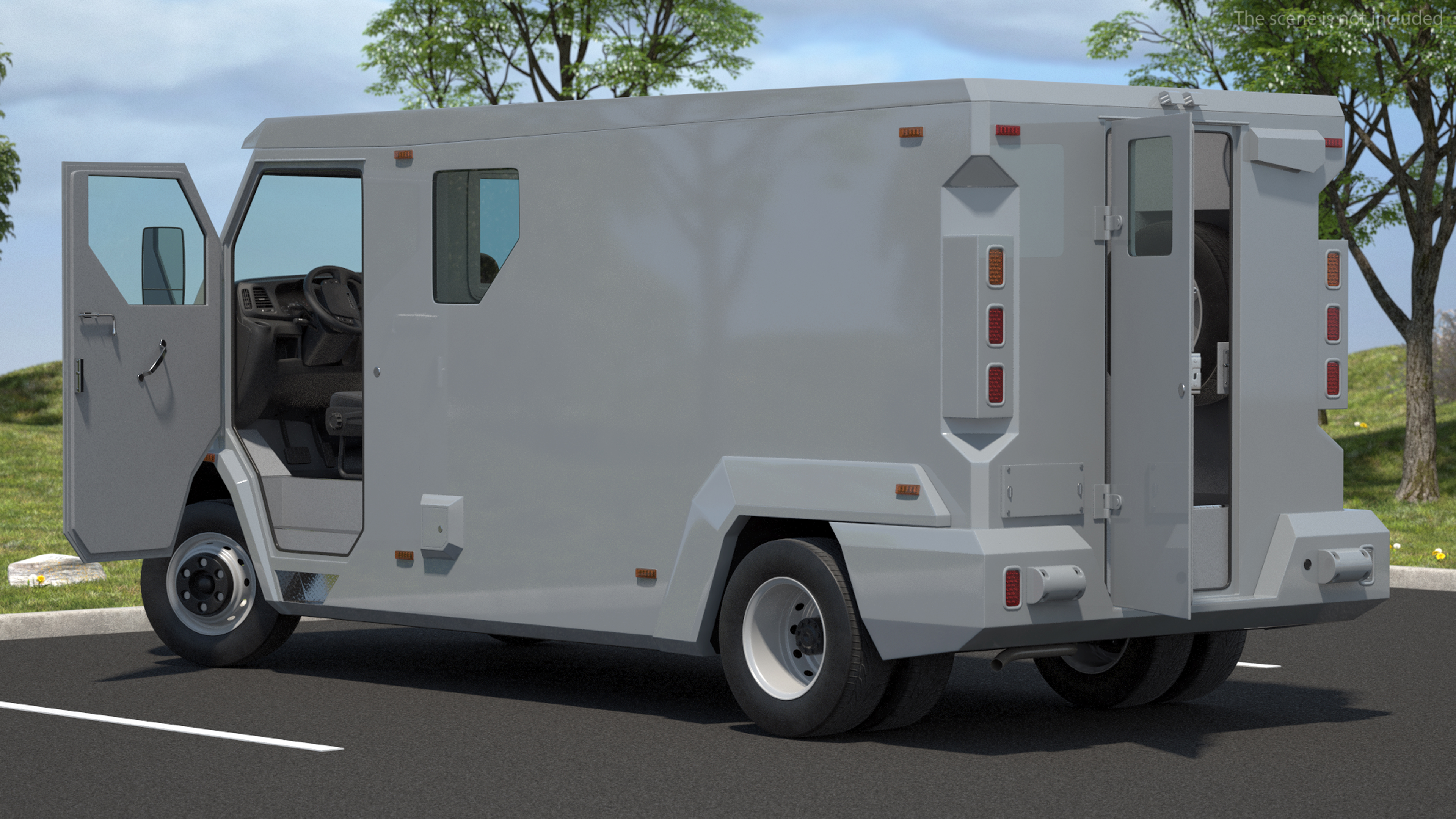 3D Armored Cash Transport Car Rigged model