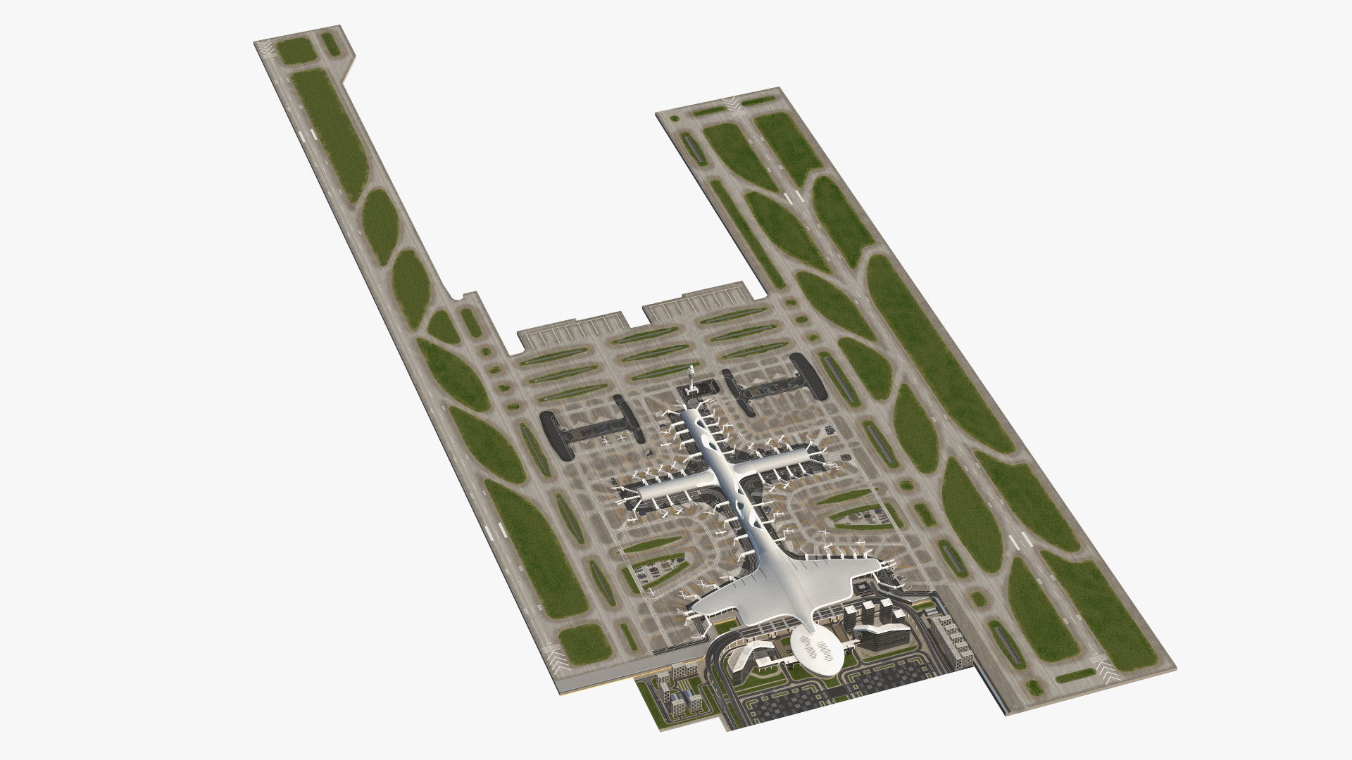Airport Infrastructure with Aircrafts 3D