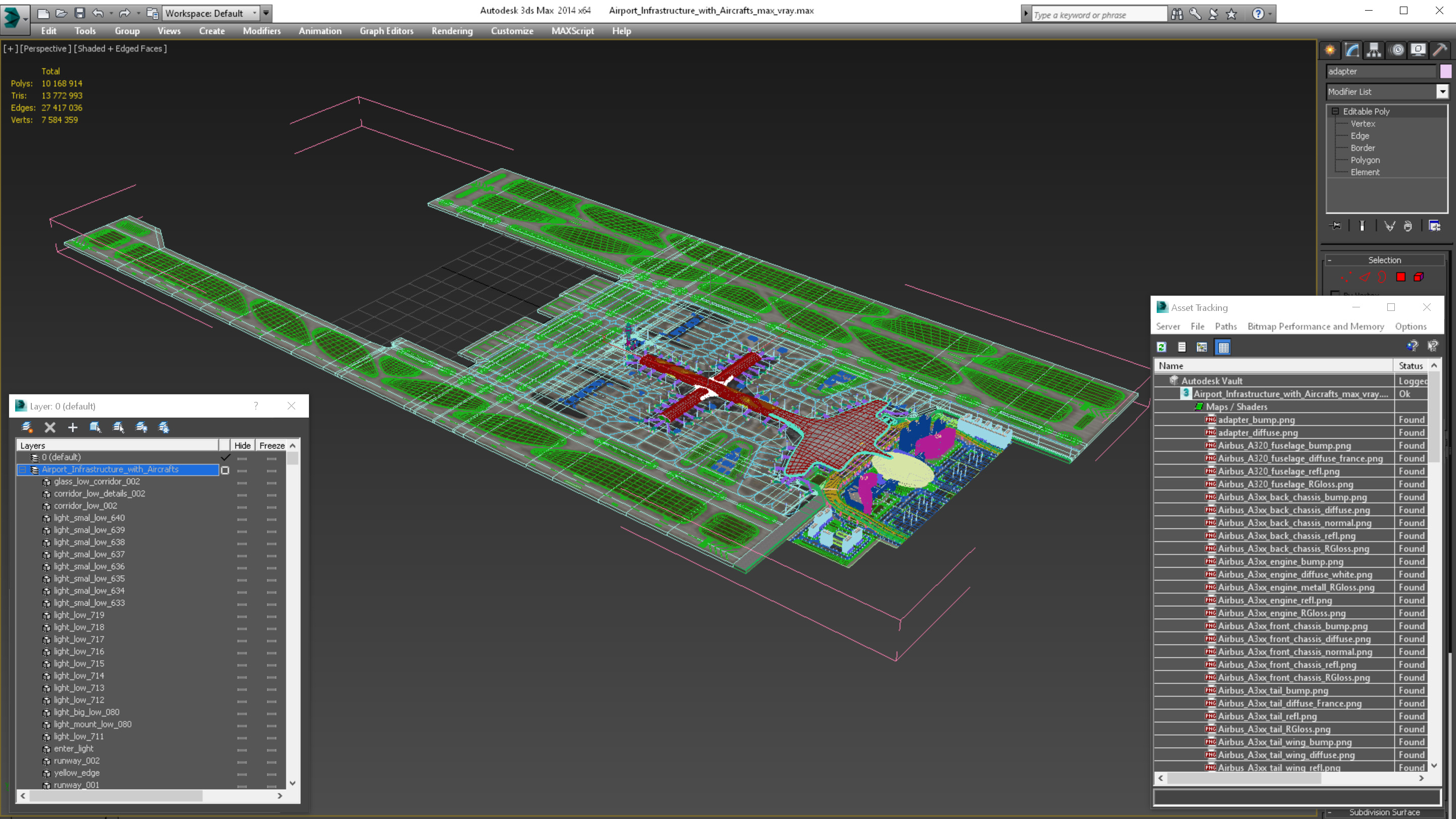 Airport Infrastructure with Aircrafts 3D