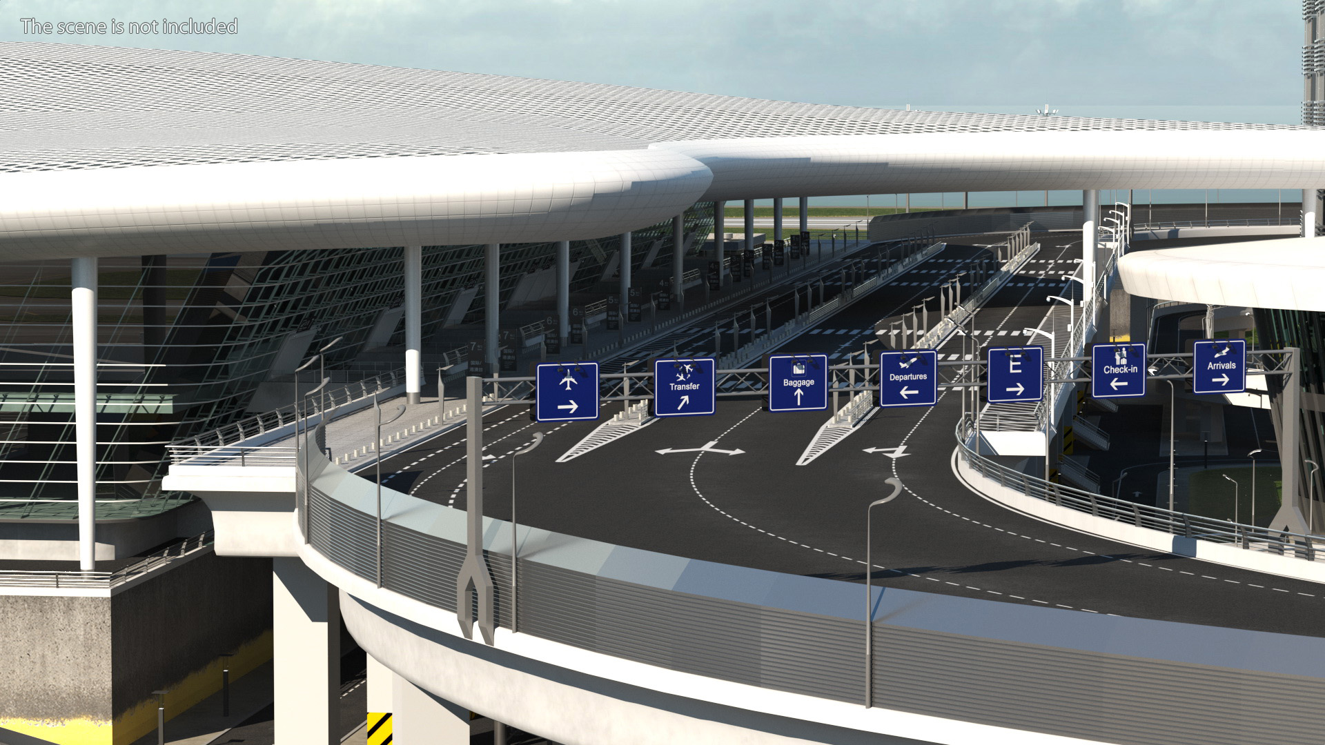 Airport Infrastructure with Aircrafts 3D