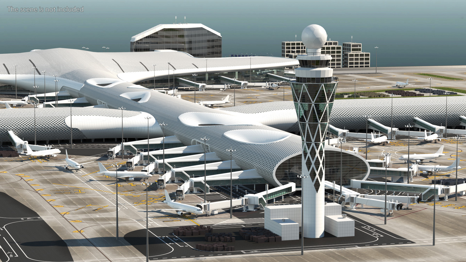 Airport Infrastructure with Aircrafts 3D