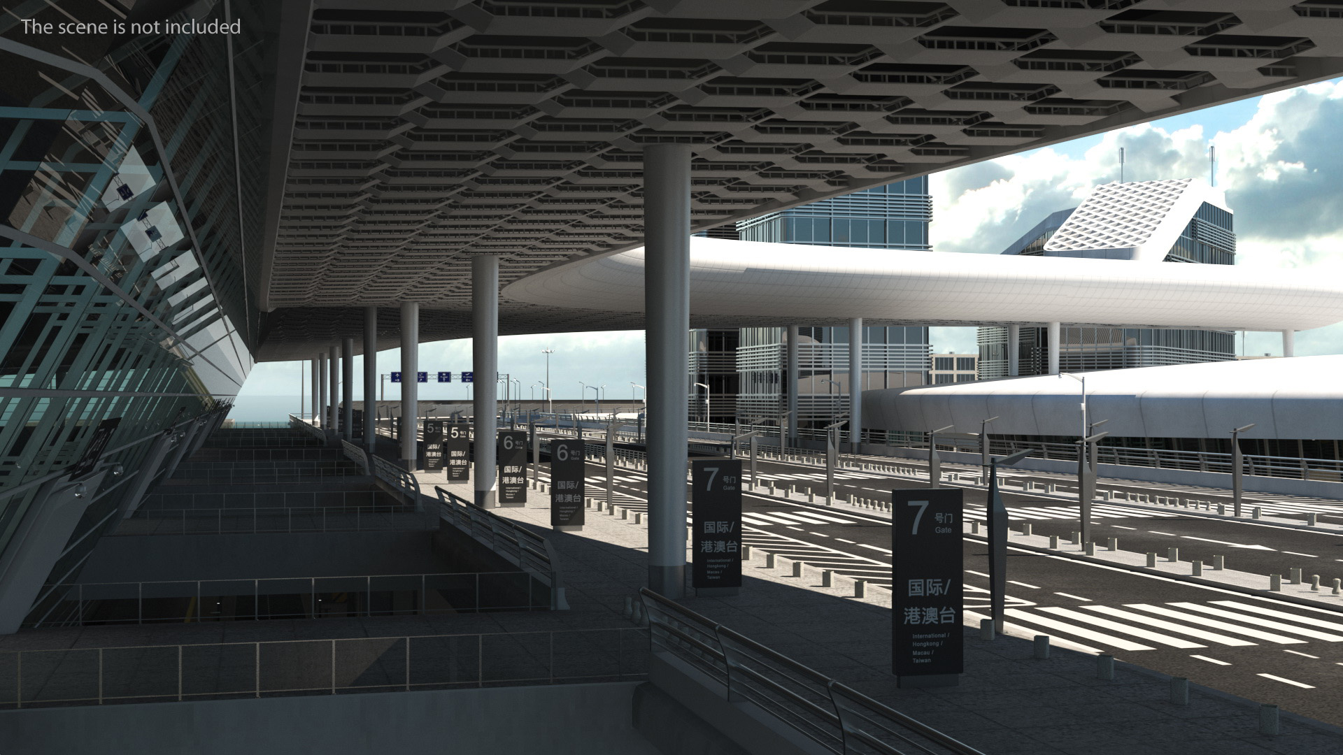 Airport Infrastructure with Aircrafts 3D