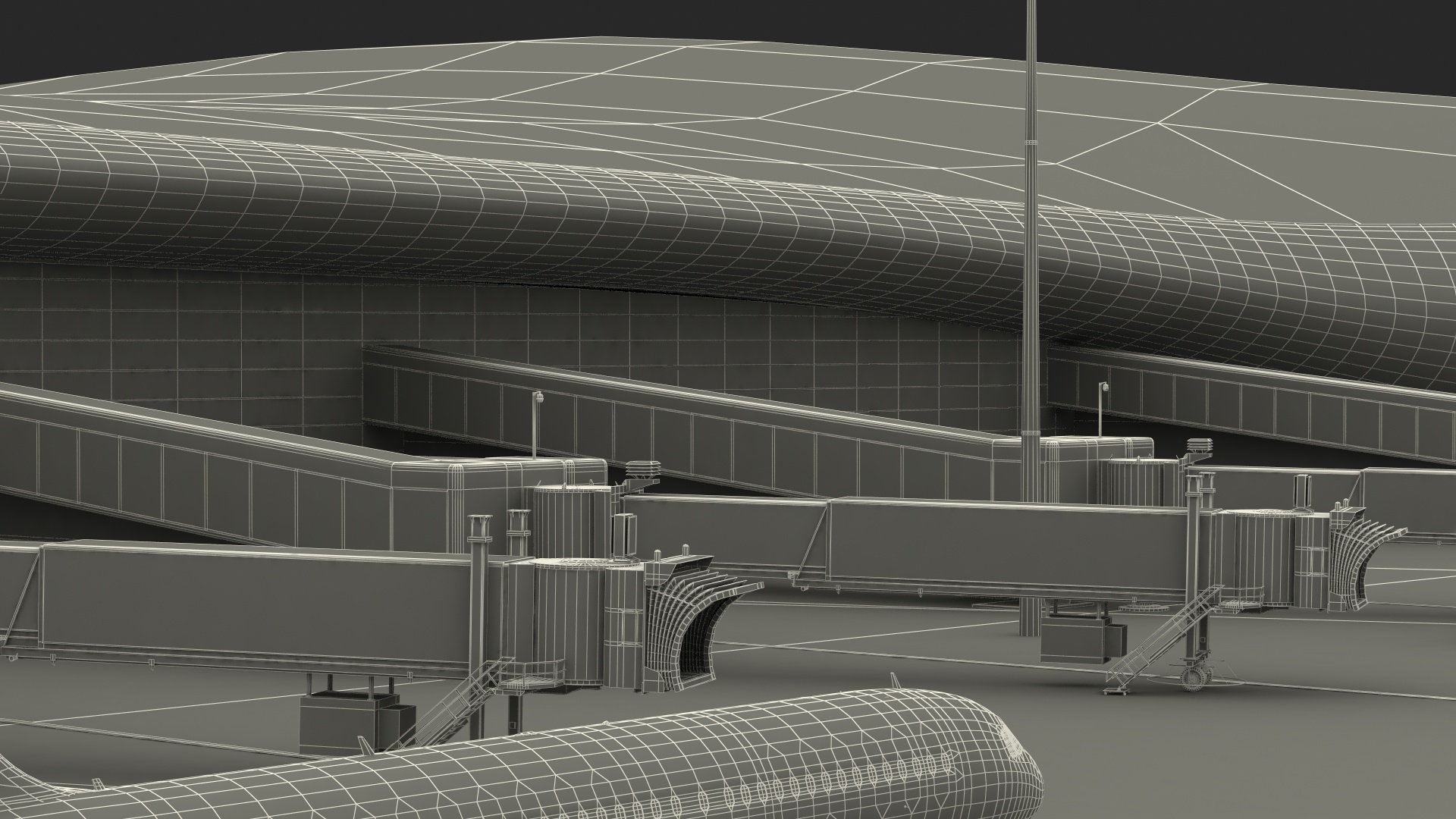 Airport Infrastructure with Aircrafts 3D