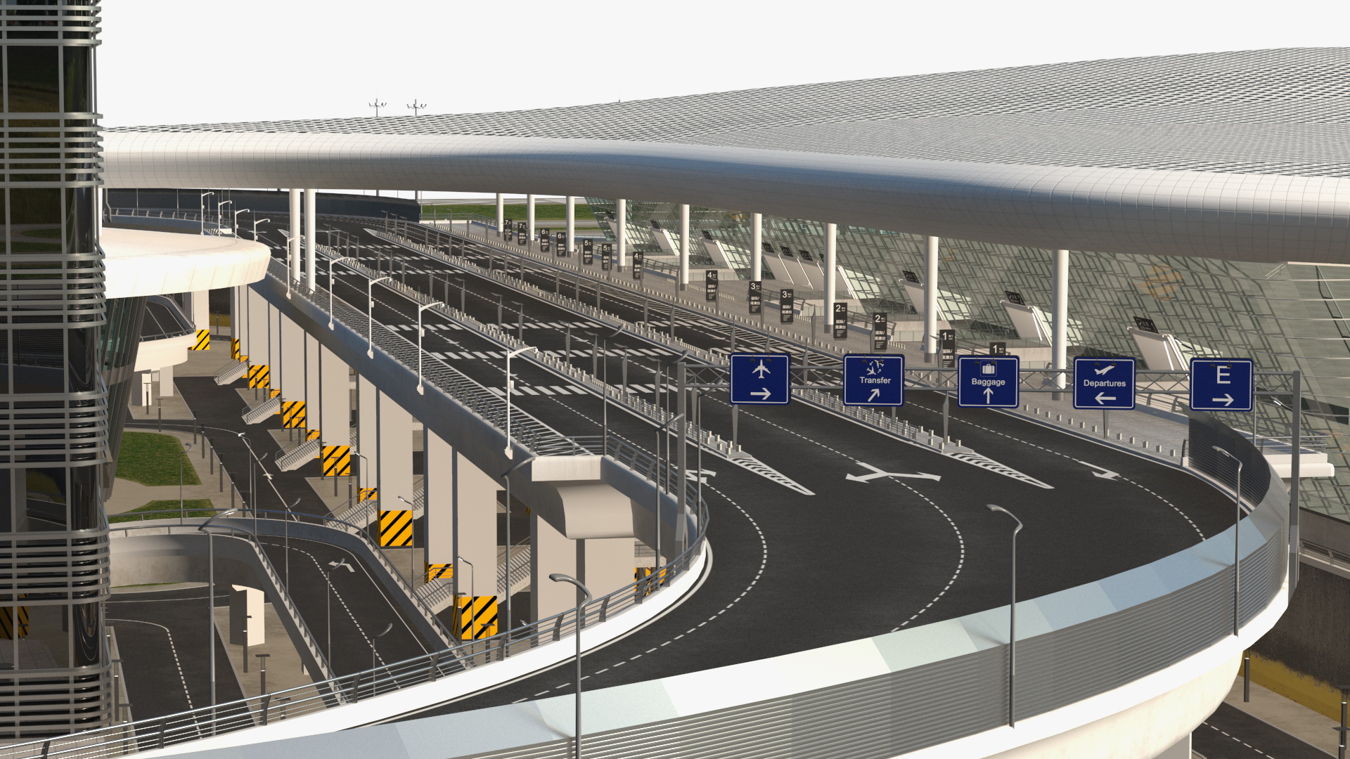 Airport Infrastructure with Aircrafts 3D