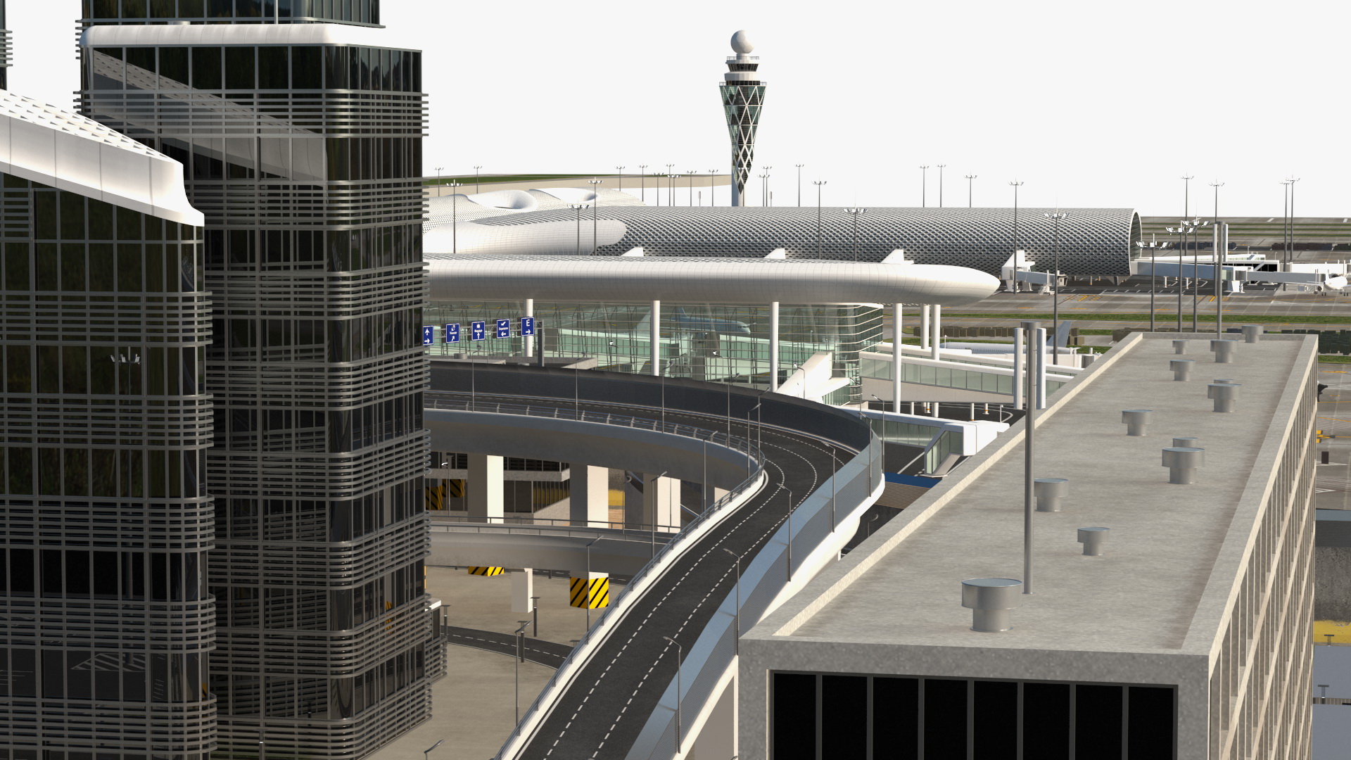 Airport Infrastructure with Aircrafts 3D