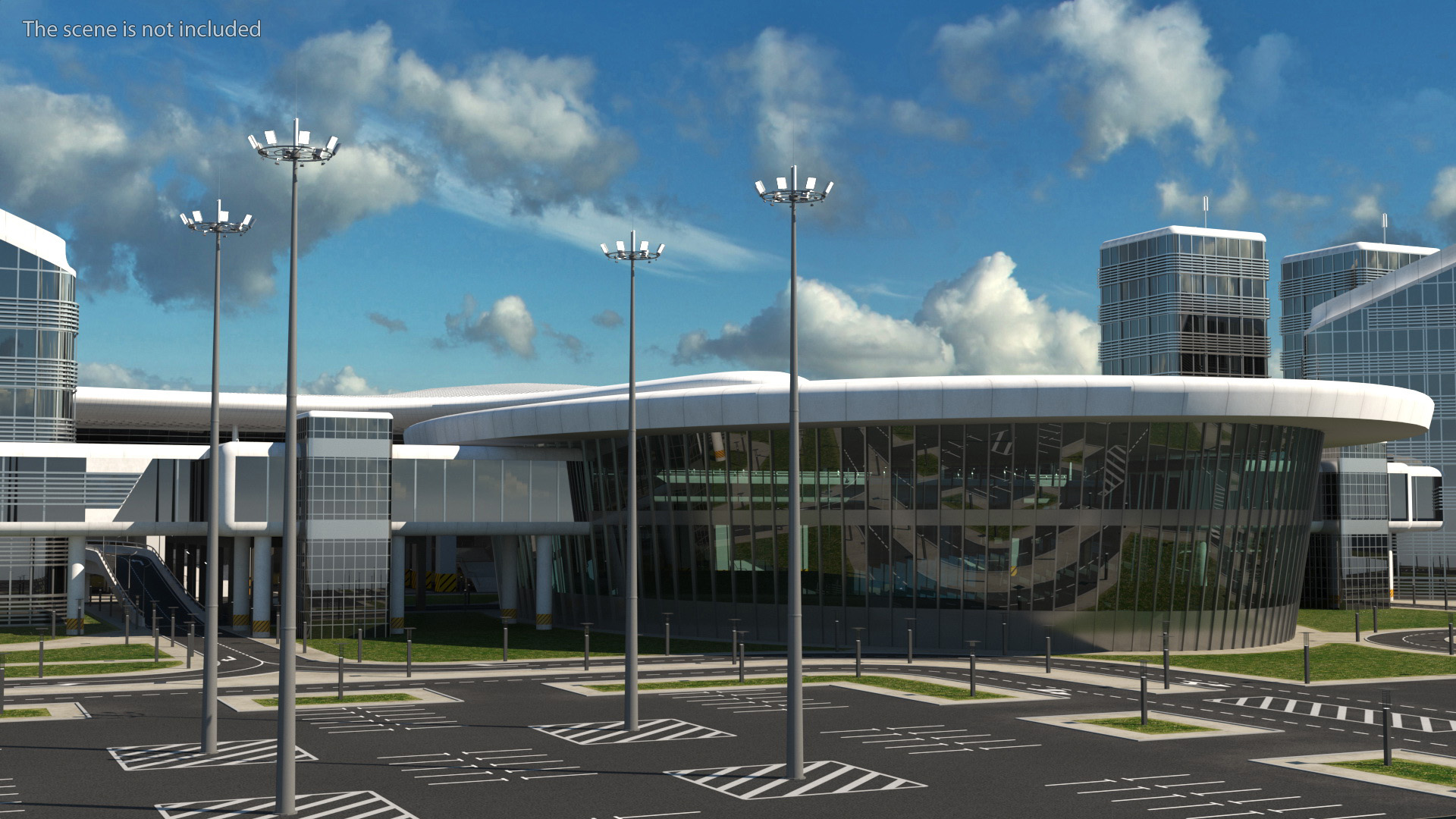 Airport Infrastructure with Aircrafts 3D
