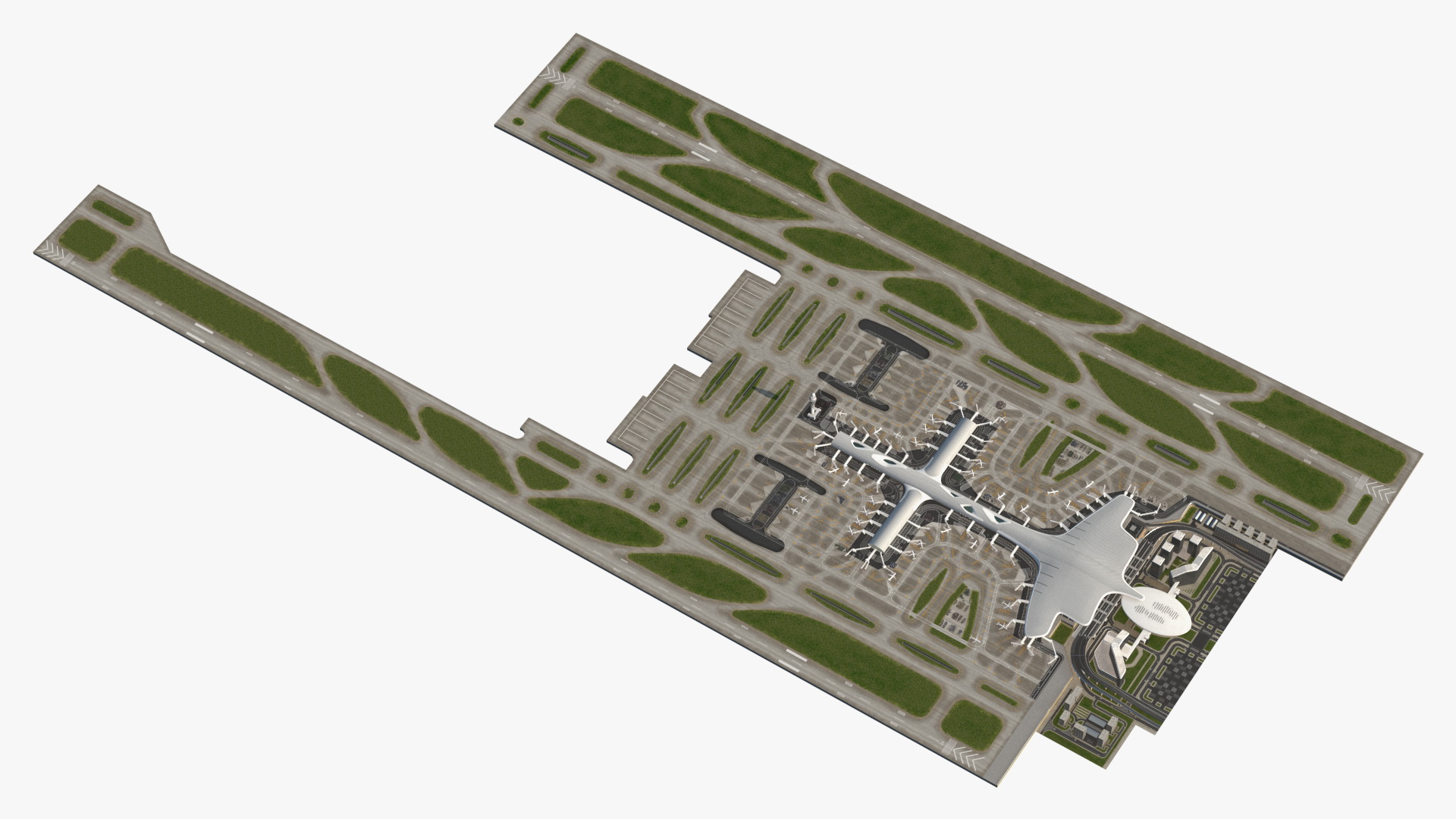 Airport Infrastructure with Aircrafts 3D