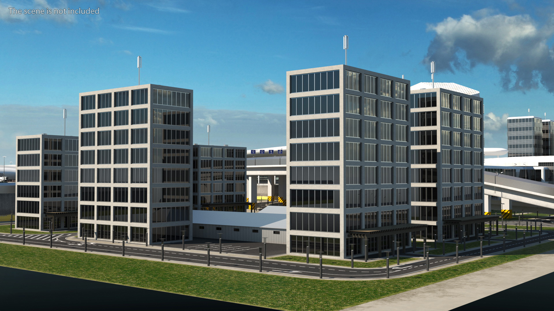 Airport Infrastructure with Aircrafts 3D