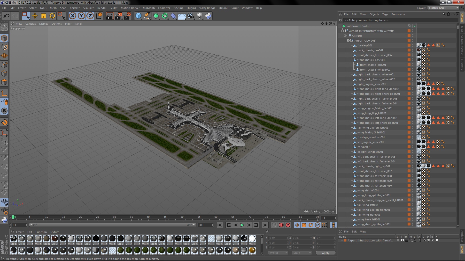 Airport Infrastructure with Aircrafts 3D