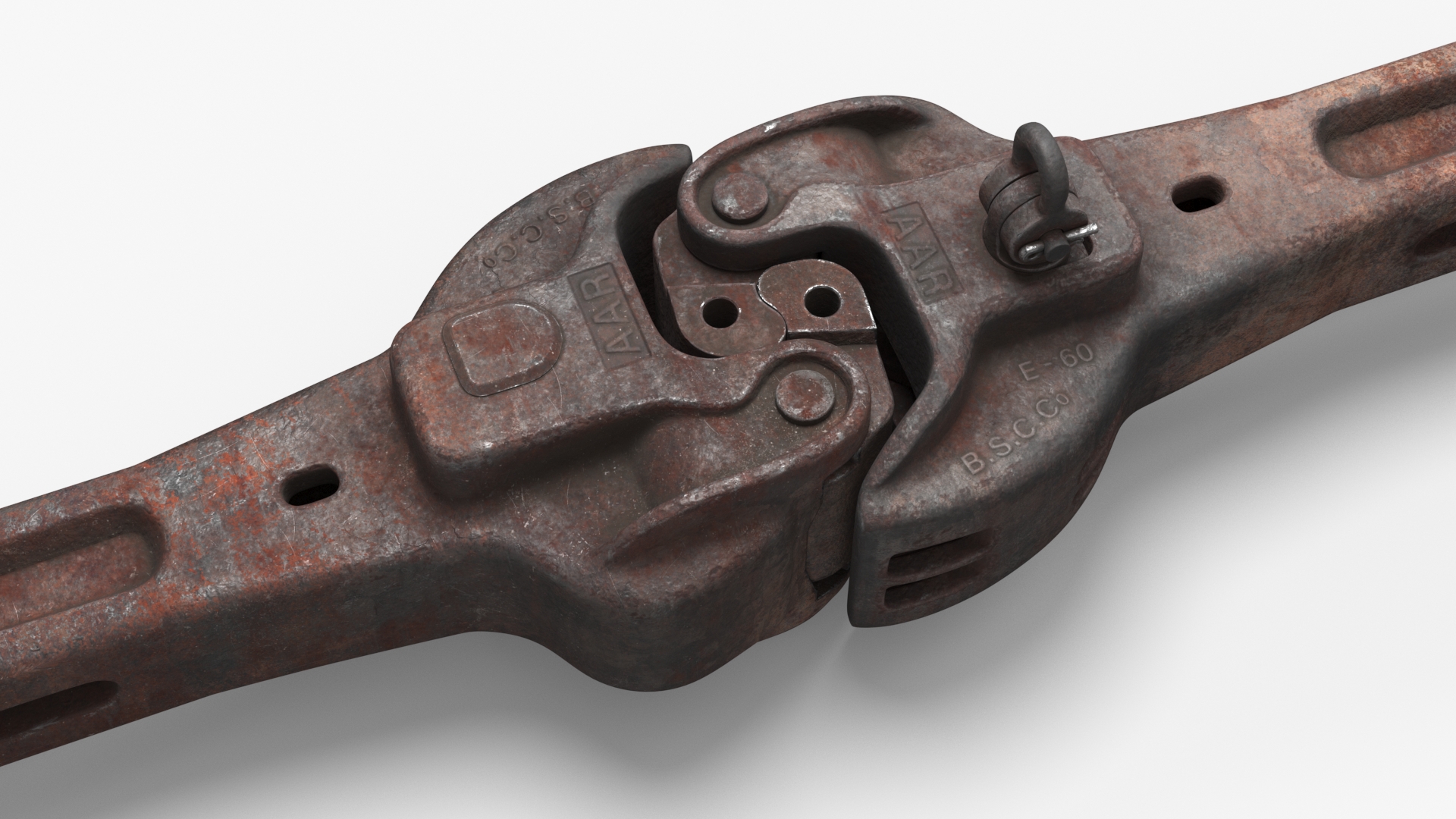 Janney Coupler Old Rusty 3D model