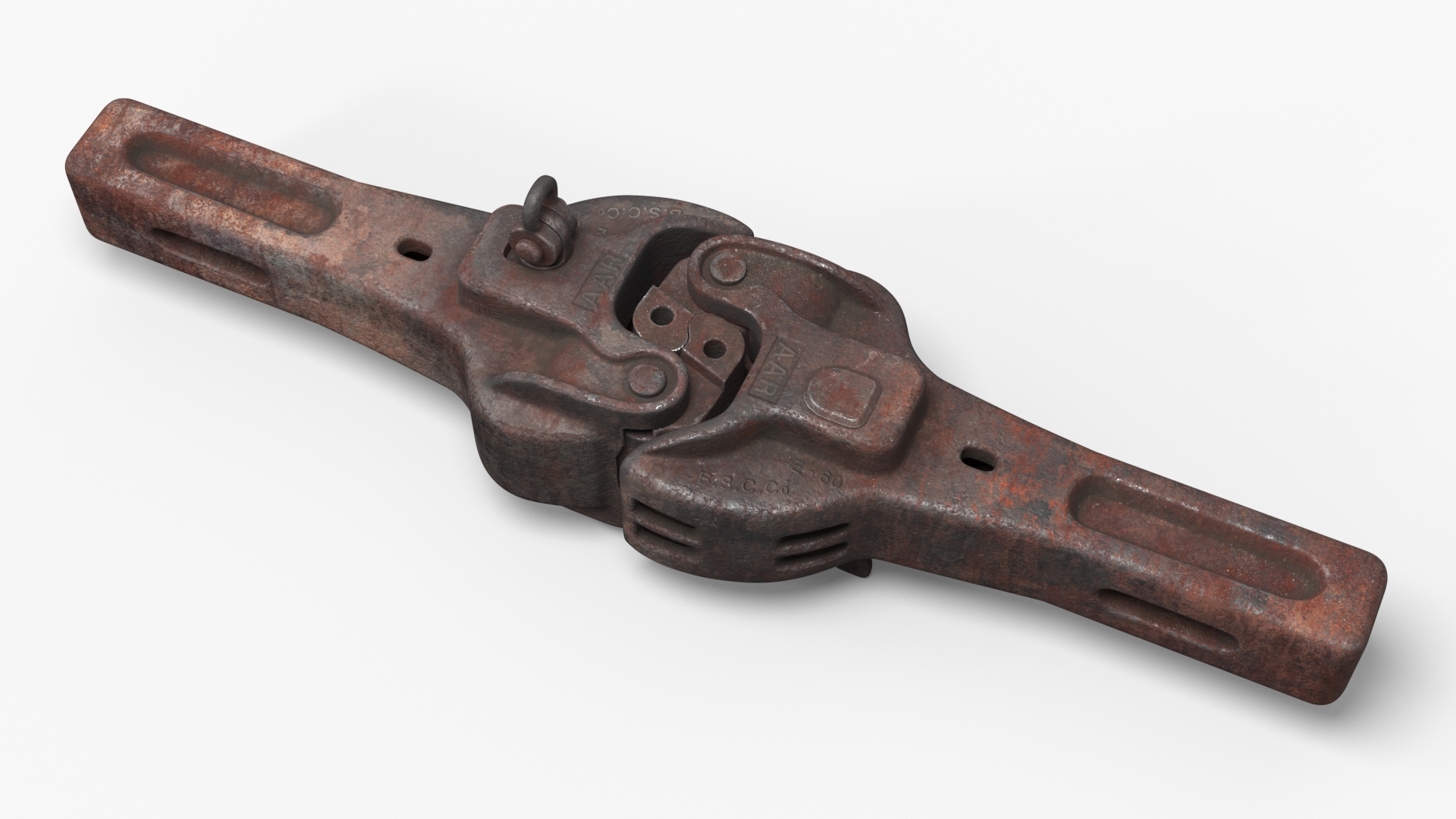 Janney Coupler Old Rusty 3D model