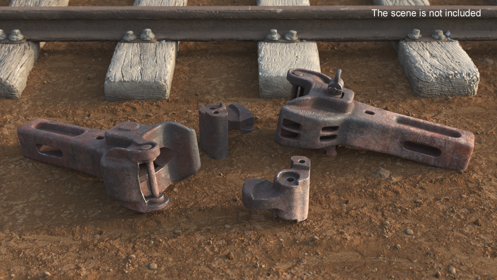 Janney Coupler Old Rusty 3D model