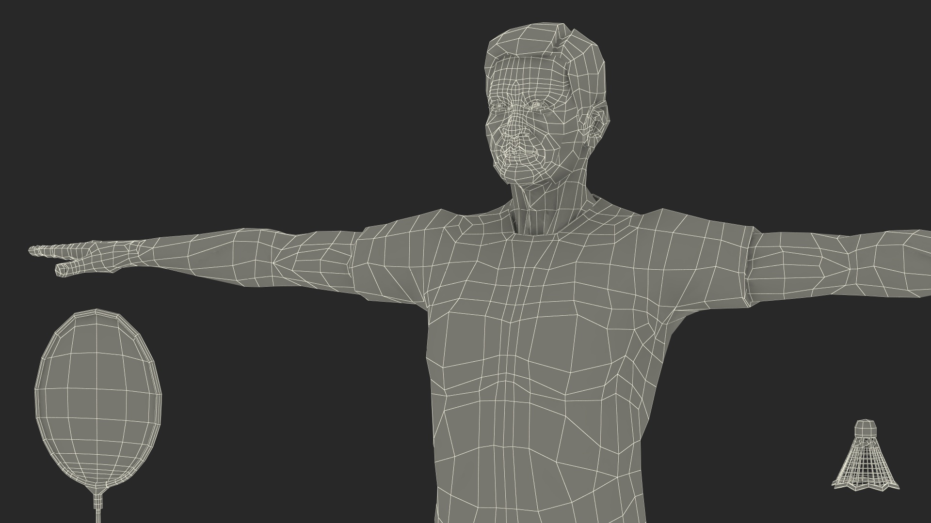 3D Chinese Elderly Man Badminton Style Rigged for Maya