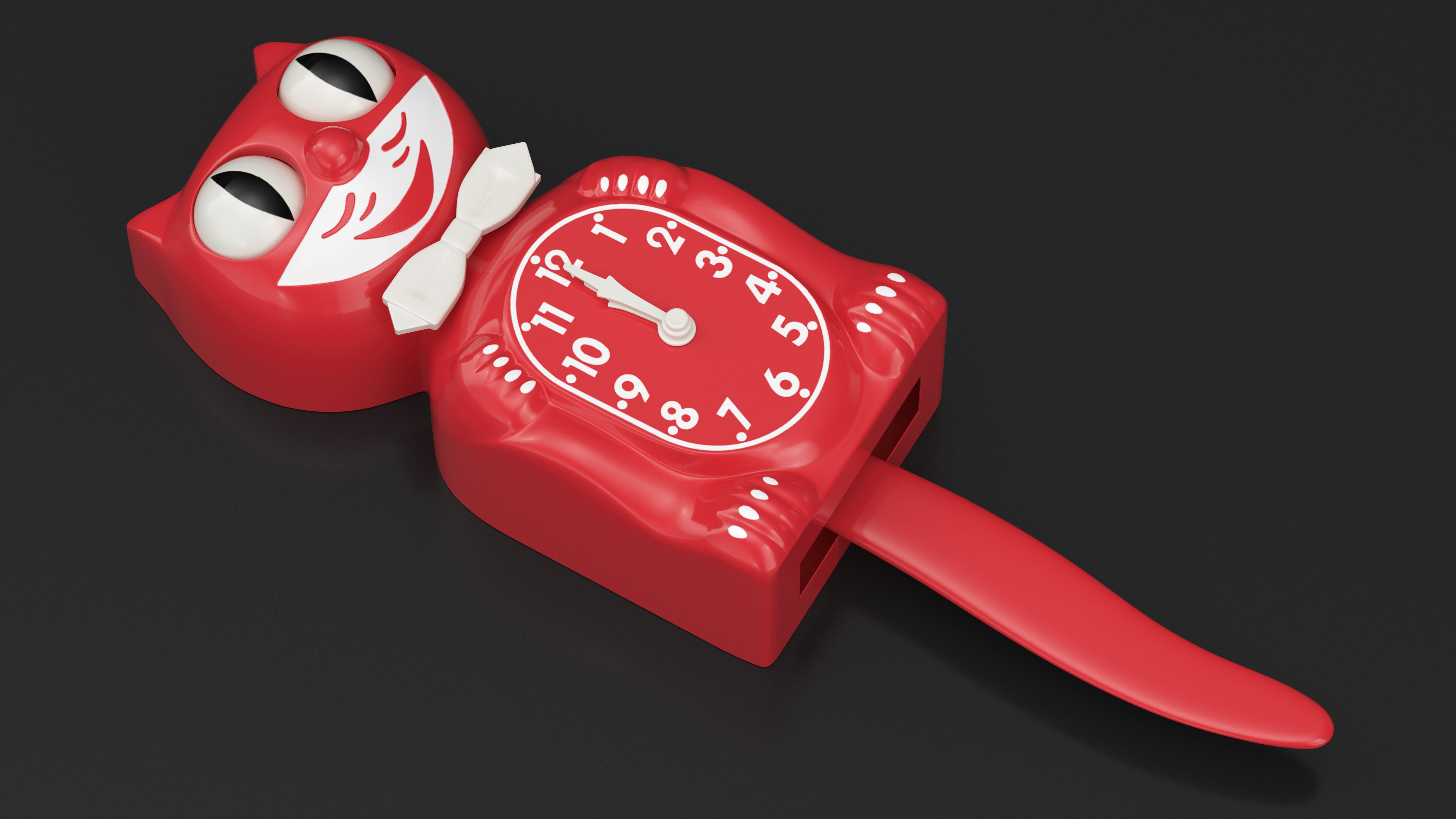 Retro Wall Clock Red Cat 3D model