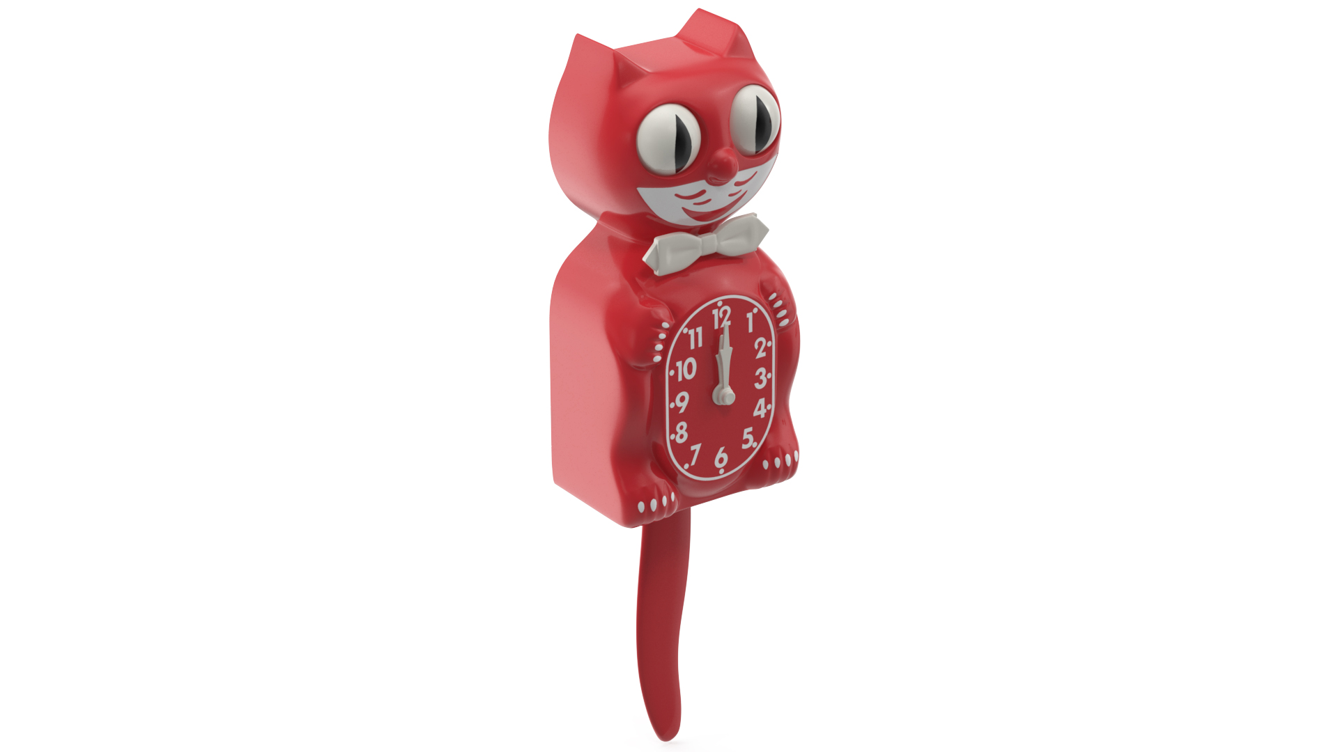 Retro Wall Clock Red Cat 3D model