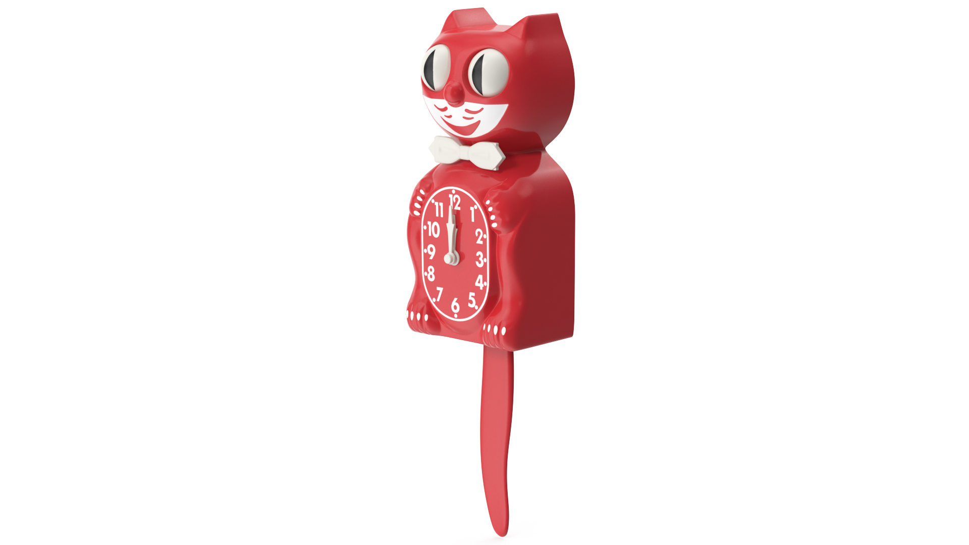 Retro Wall Clock Red Cat 3D model