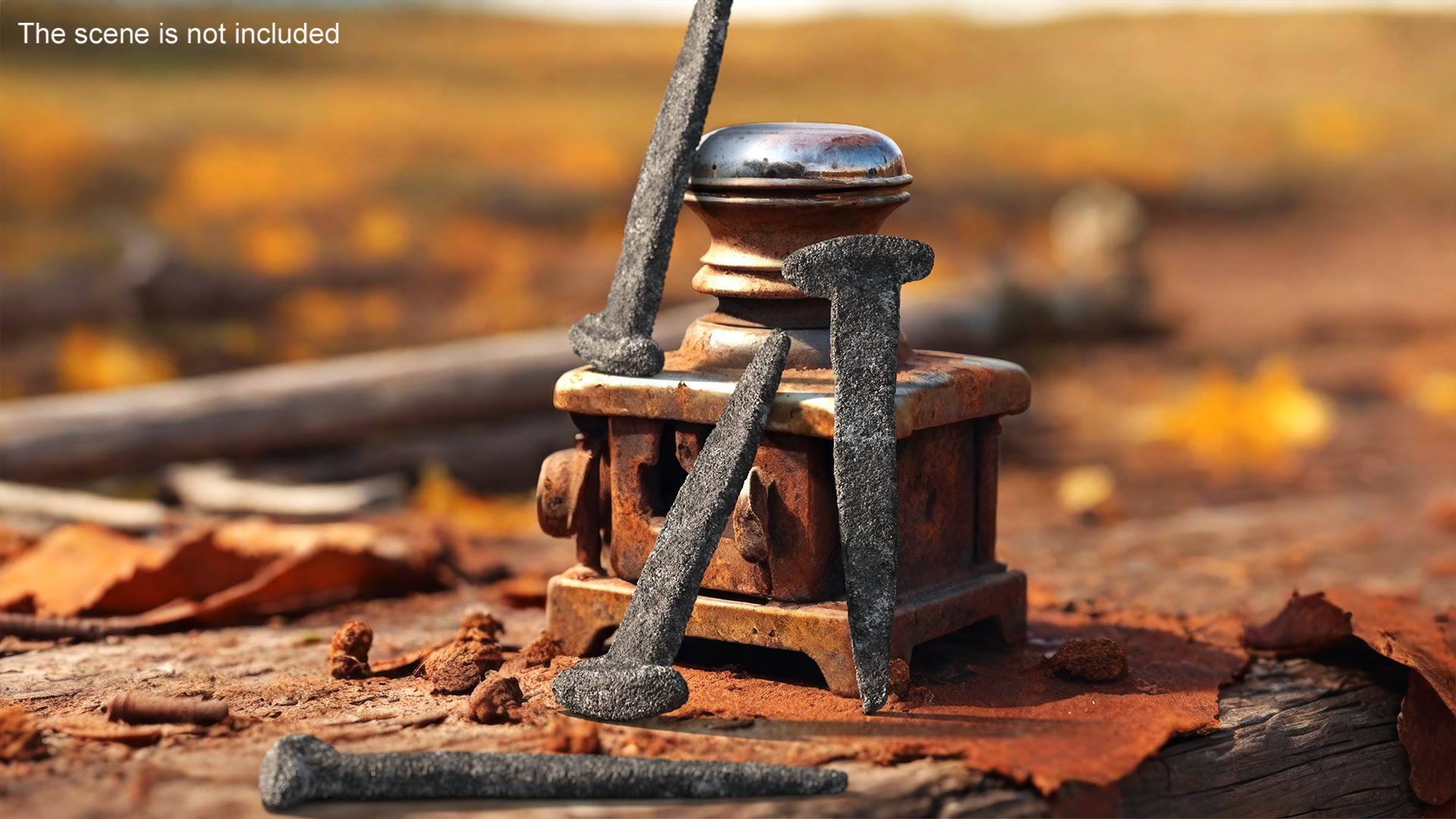 3D Rustic Hand Forged Nail model