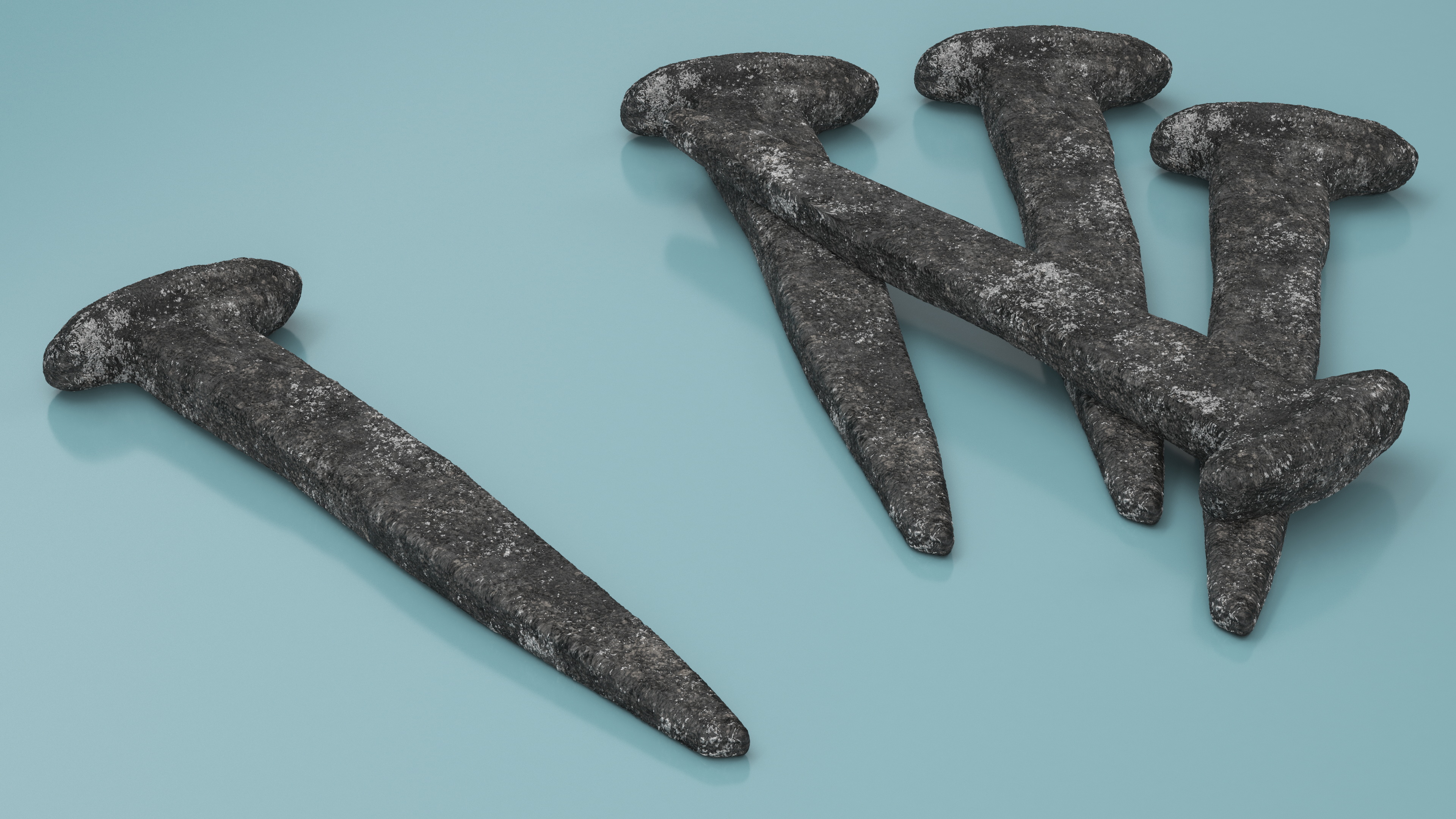 3D Rustic Hand Forged Nail model